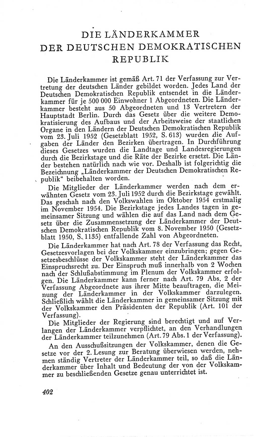 Handbuch der Volkskammer (VK) der Deutschen Demokratischen Republik (DDR), 2. Wahlperiode 1954-1958, Seite 402 (Hdb. VK. DDR, 2. WP. 1954-1958, S. 402)