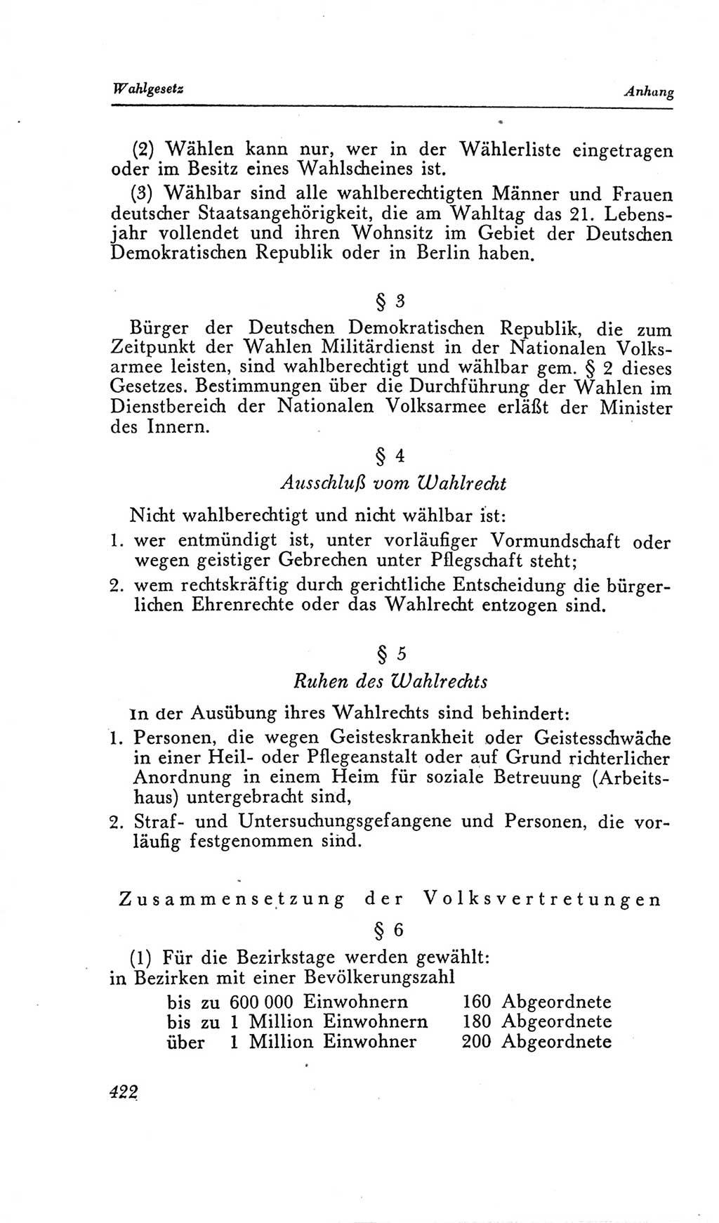 Handbuch der Volkskammer (VK) der Deutschen Demokratischen Republik (DDR), 2. Wahlperiode 1954-1958, Seite 422 (Hdb. VK. DDR, 2. WP. 1954-1958, S. 422)