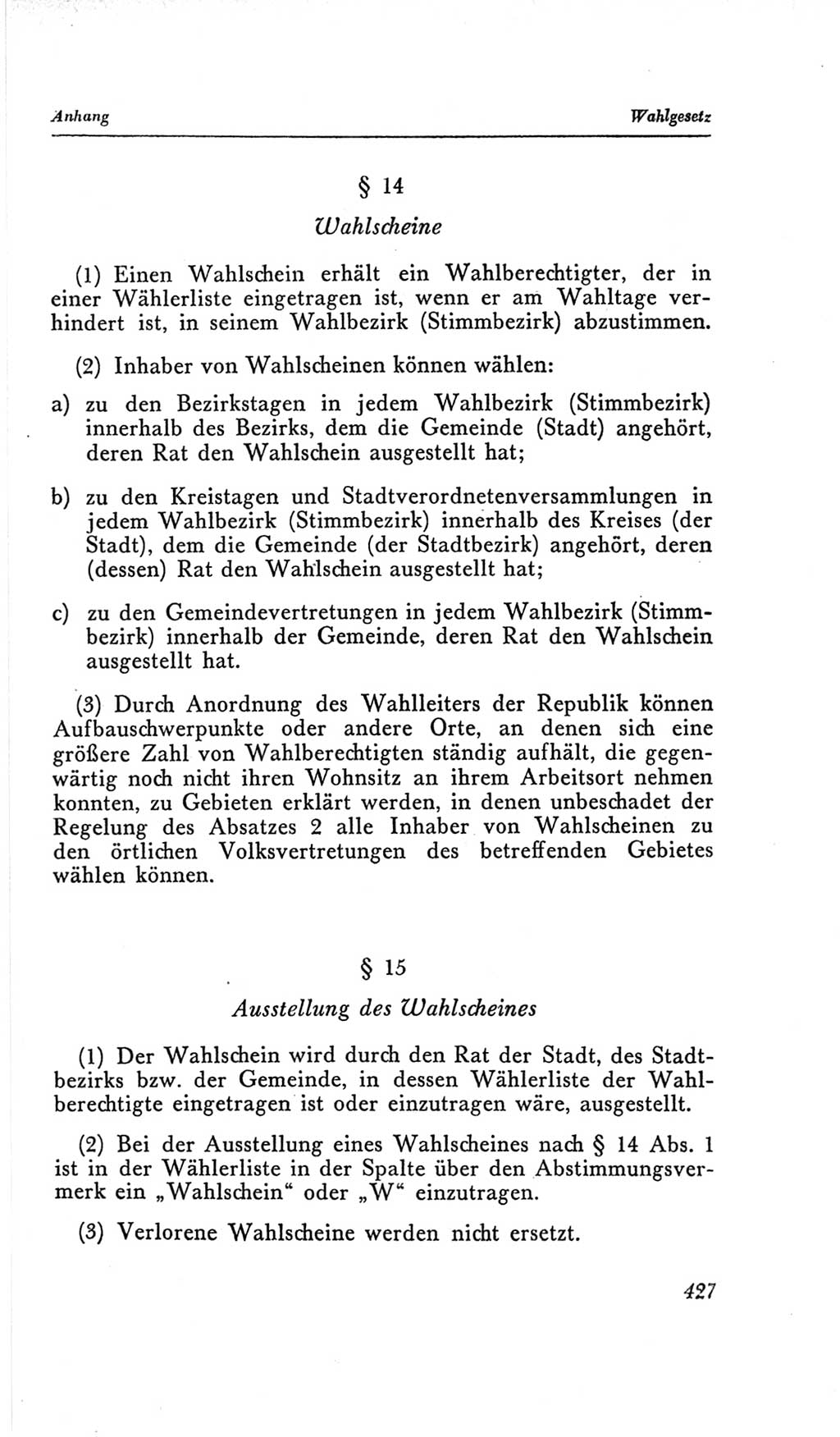 Handbuch der Volkskammer (VK) der Deutschen Demokratischen Republik (DDR), 2. Wahlperiode 1954-1958, Seite 427 (Hdb. VK. DDR, 2. WP. 1954-1958, S. 427)