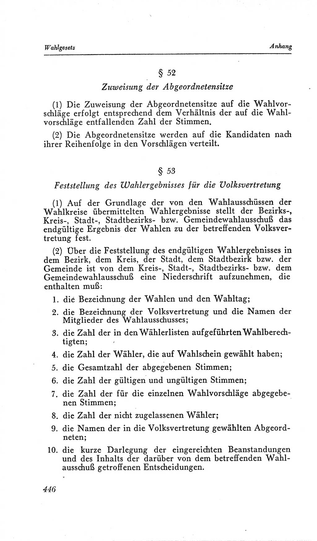 Handbuch der Volkskammer (VK) der Deutschen Demokratischen Republik (DDR), 2. Wahlperiode 1954-1958, Seite 446 (Hdb. VK. DDR, 2. WP. 1954-1958, S. 446)