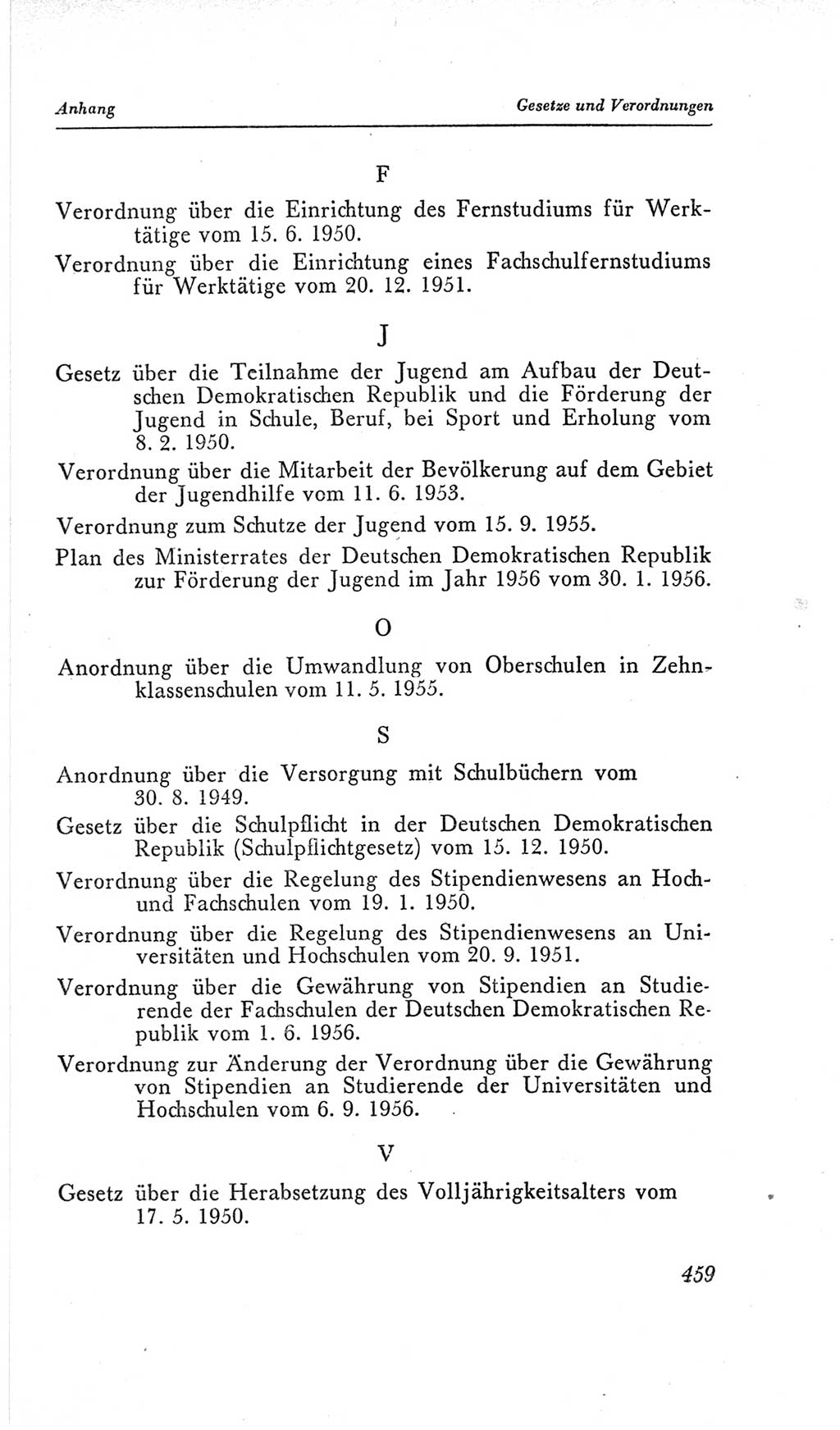 Handbuch der Volkskammer (VK) der Deutschen Demokratischen Republik (DDR), 2. Wahlperiode 1954-1958, Seite 459 (Hdb. VK. DDR, 2. WP. 1954-1958, S. 459)