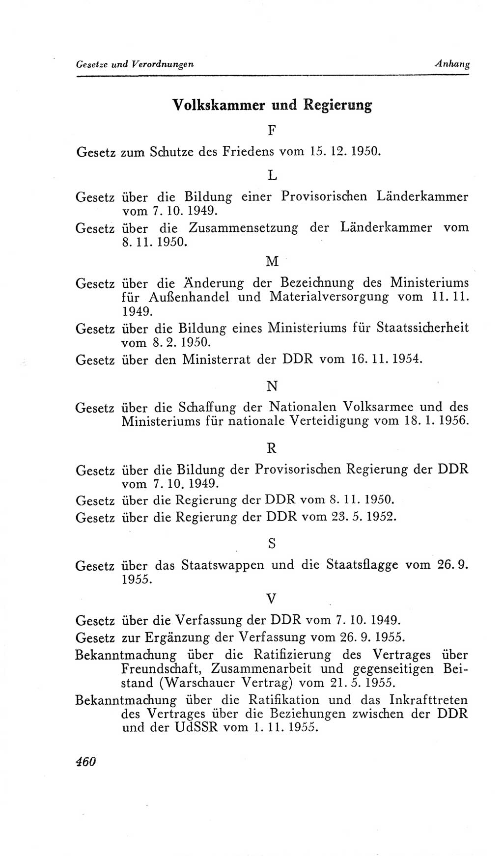 Handbuch der Volkskammer (VK) der Deutschen Demokratischen Republik (DDR), 2. Wahlperiode 1954-1958, Seite 460 (Hdb. VK. DDR, 2. WP. 1954-1958, S. 460)