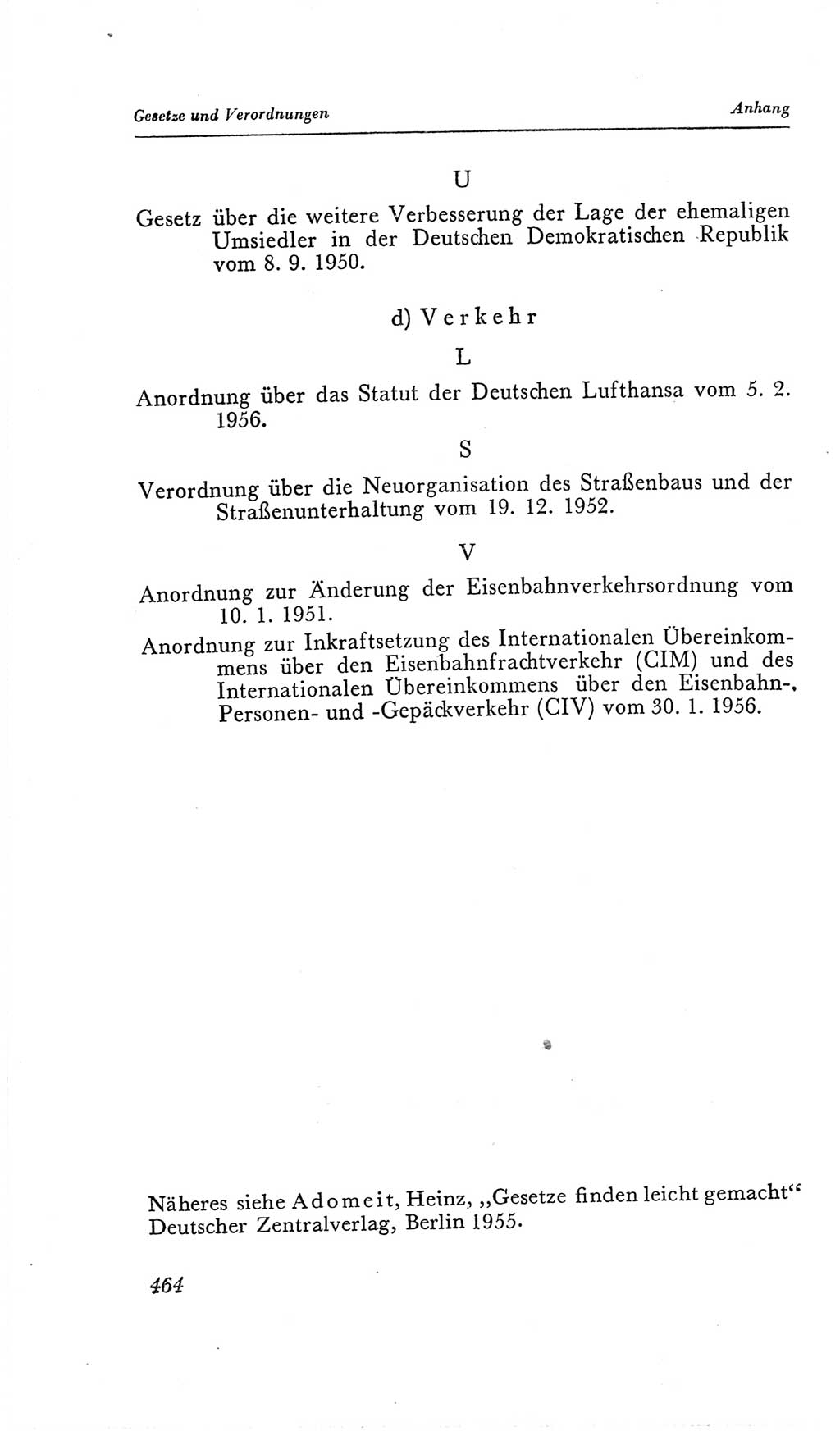 Handbuch der Volkskammer (VK) der Deutschen Demokratischen Republik (DDR), 2. Wahlperiode 1954-1958, Seite 464 (Hdb. VK. DDR, 2. WP. 1954-1958, S. 464)