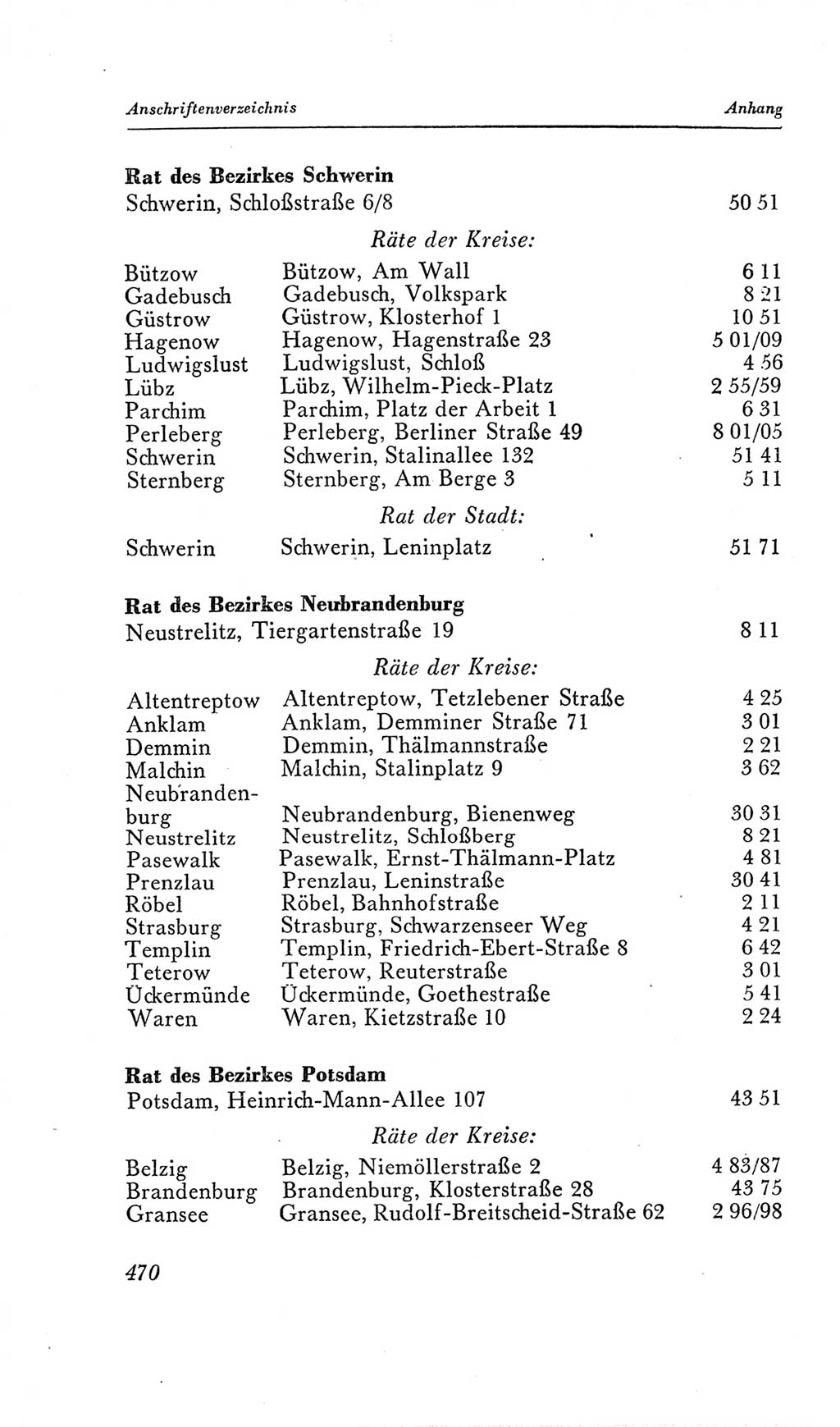 Handbuch der Volkskammer (VK) der Deutschen Demokratischen Republik (DDR), 2. Wahlperiode 1954-1958, Seite 470 (Hdb. VK. DDR, 2. WP. 1954-1958, S. 470)