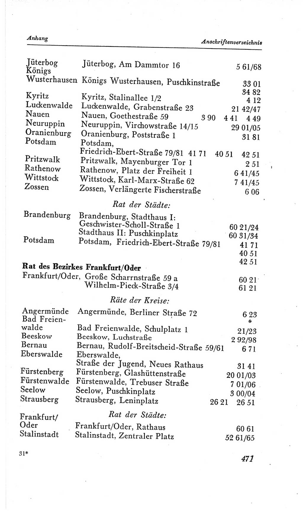 Handbuch der Volkskammer (VK) der Deutschen Demokratischen Republik (DDR), 2. Wahlperiode 1954-1958, Seite 471 (Hdb. VK. DDR, 2. WP. 1954-1958, S. 471)