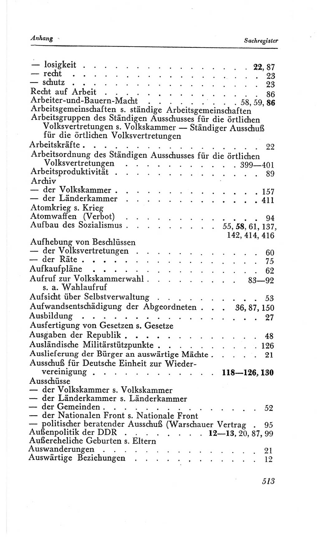 Handbuch der Volkskammer (VK) der Deutschen Demokratischen Republik (DDR), 2. Wahlperiode 1954-1958, Seite 513 (Hdb. VK. DDR, 2. WP. 1954-1958, S. 513)