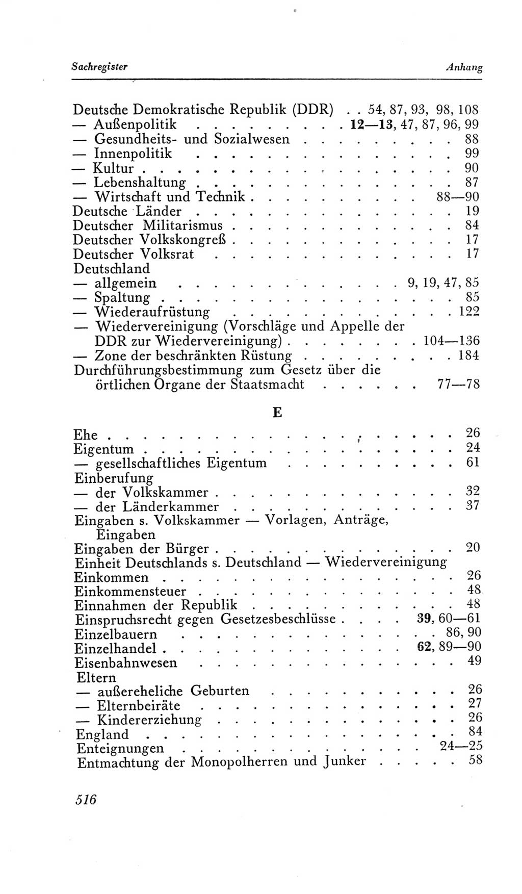 Handbuch der Volkskammer (VK) der Deutschen Demokratischen Republik (DDR), 2. Wahlperiode 1954-1958, Seite 516 (Hdb. VK. DDR, 2. WP. 1954-1958, S. 516)