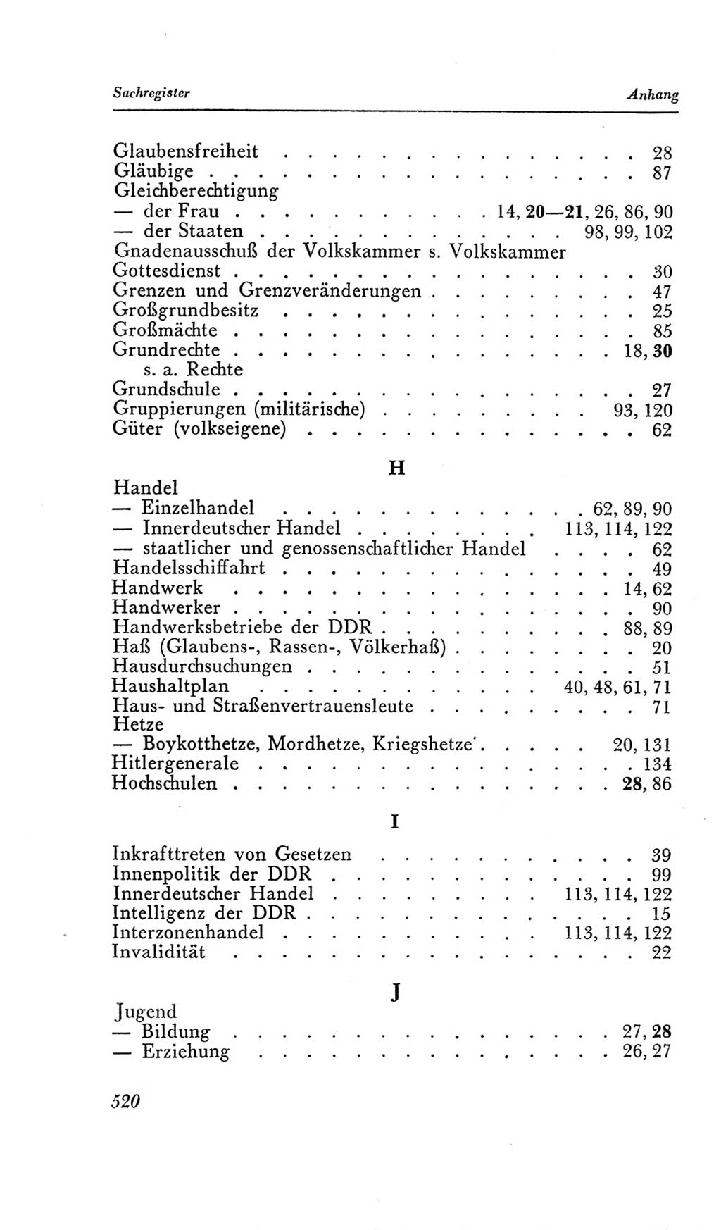 Handbuch der Volkskammer (VK) der Deutschen Demokratischen Republik (DDR), 2. Wahlperiode 1954-1958, Seite 520 (Hdb. VK. DDR, 2. WP. 1954-1958, S. 520)