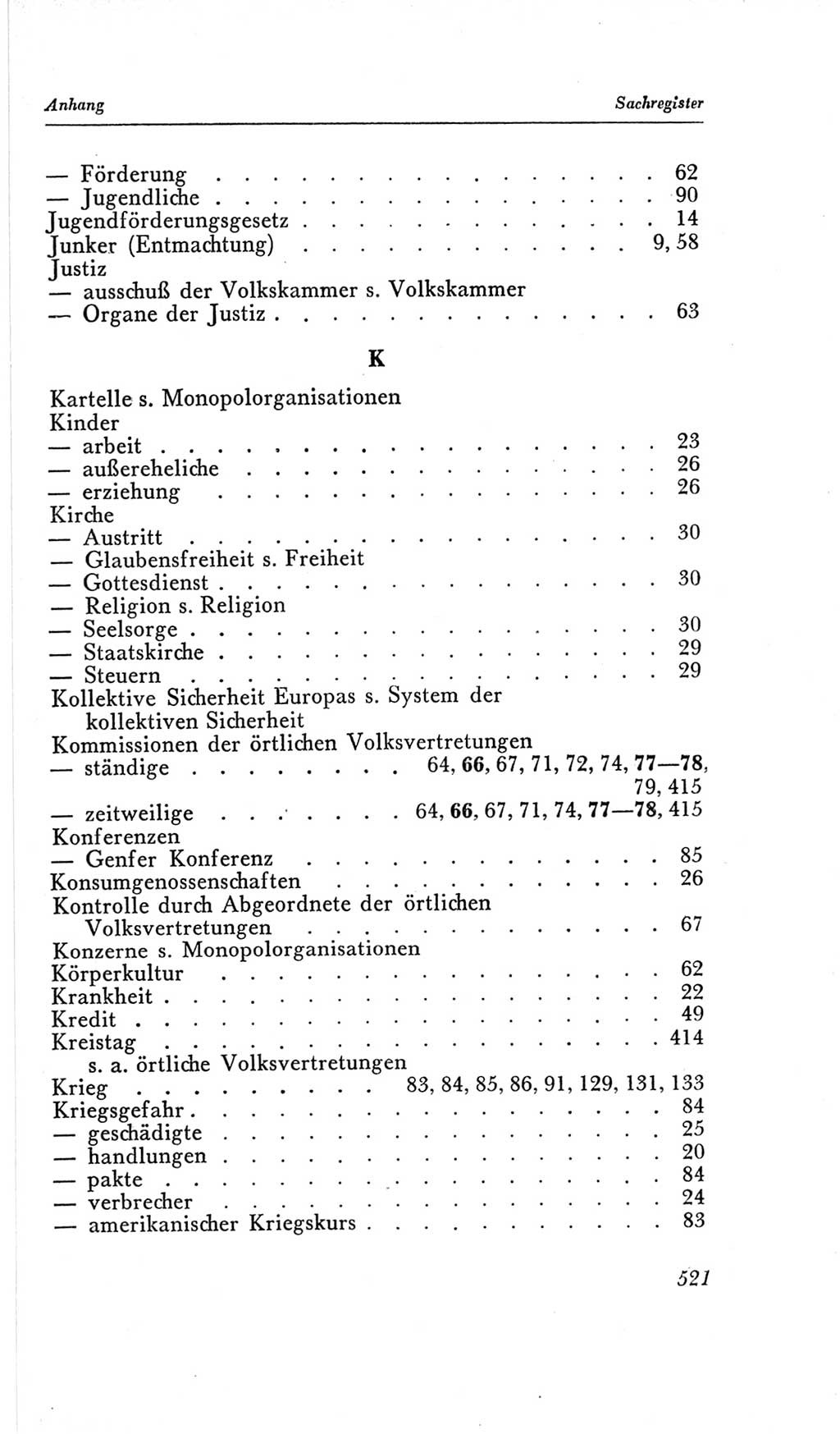 Handbuch der Volkskammer (VK) der Deutschen Demokratischen Republik (DDR), 2. Wahlperiode 1954-1958, Seite 521 (Hdb. VK. DDR, 2. WP. 1954-1958, S. 521)