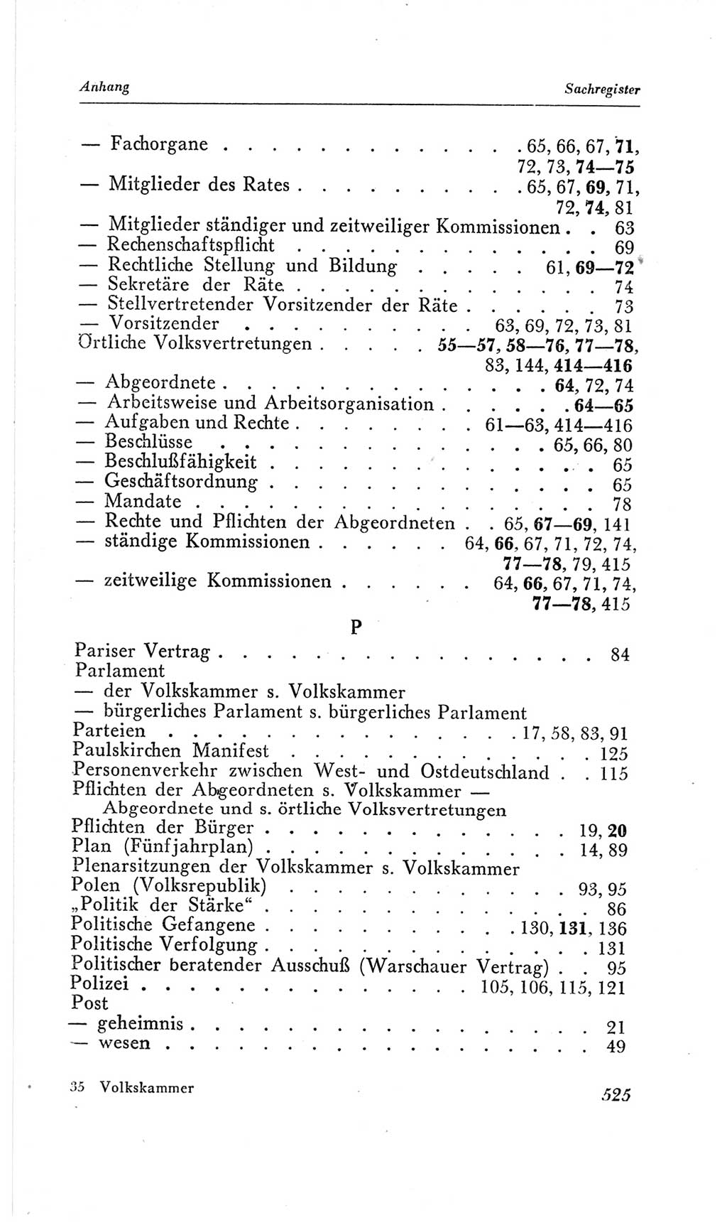 Handbuch der Volkskammer (VK) der Deutschen Demokratischen Republik (DDR), 2. Wahlperiode 1954-1958, Seite 525 (Hdb. VK. DDR, 2. WP. 1954-1958, S. 525)