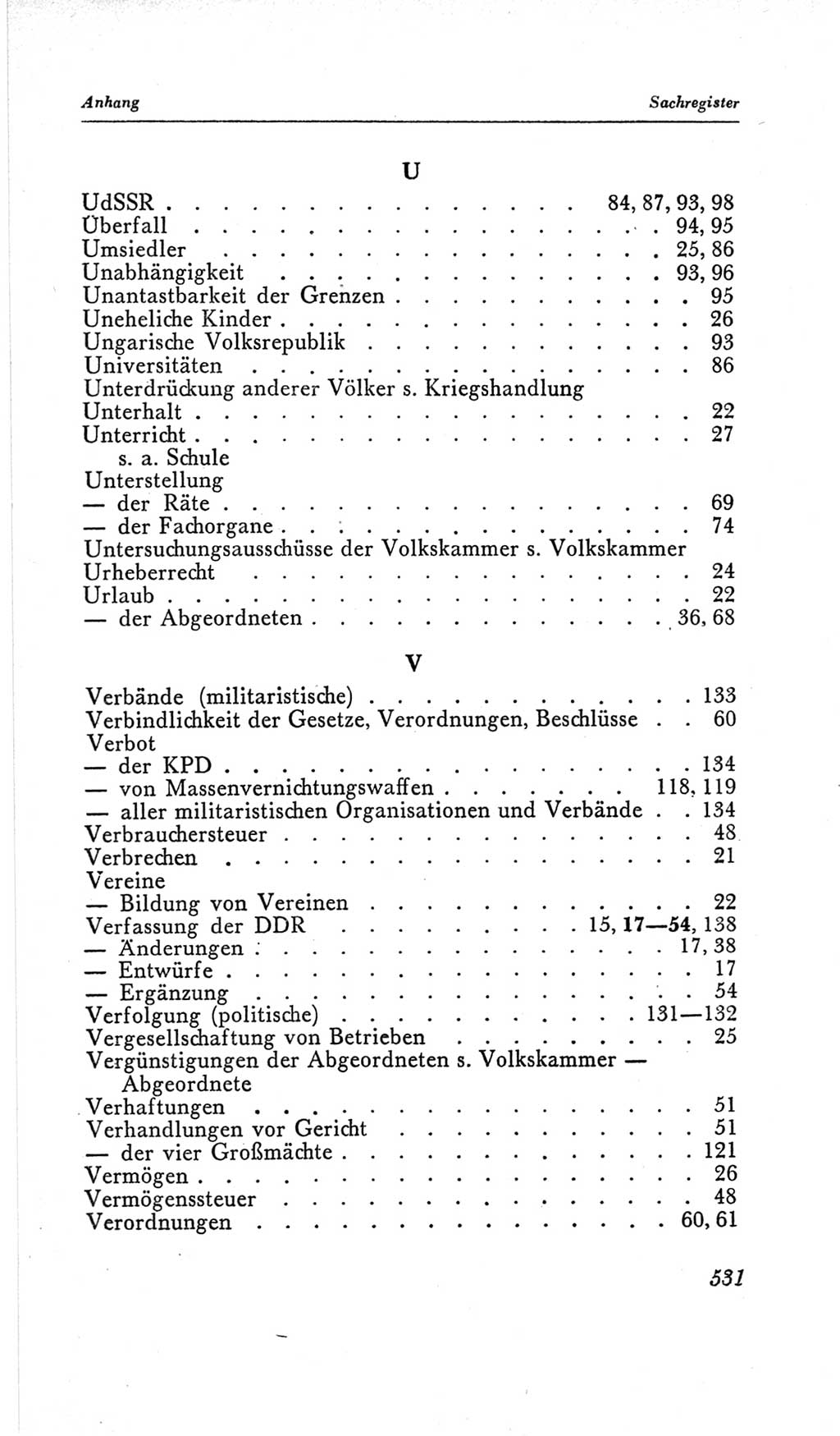 Handbuch der Volkskammer (VK) der Deutschen Demokratischen Republik (DDR), 2. Wahlperiode 1954-1958, Seite 531 (Hdb. VK. DDR, 2. WP. 1954-1958, S. 531)