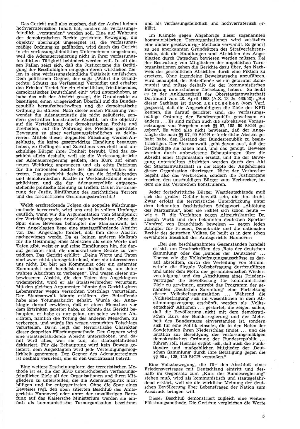 Neue Justiz (NJ), Zeitschrift für Recht und Rechtswissenschaft [Deutsche Demokratische Republik (DDR)], 8. Jahrgang 1954, Seite 5 (NJ DDR 1954, S. 5)
