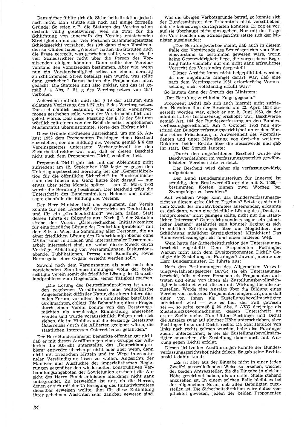 Neue Justiz (NJ), Zeitschrift für Recht und Rechtswissenschaft [Deutsche Demokratische Republik (DDR)], 8. Jahrgang 1954, Seite 24 (NJ DDR 1954, S. 24)