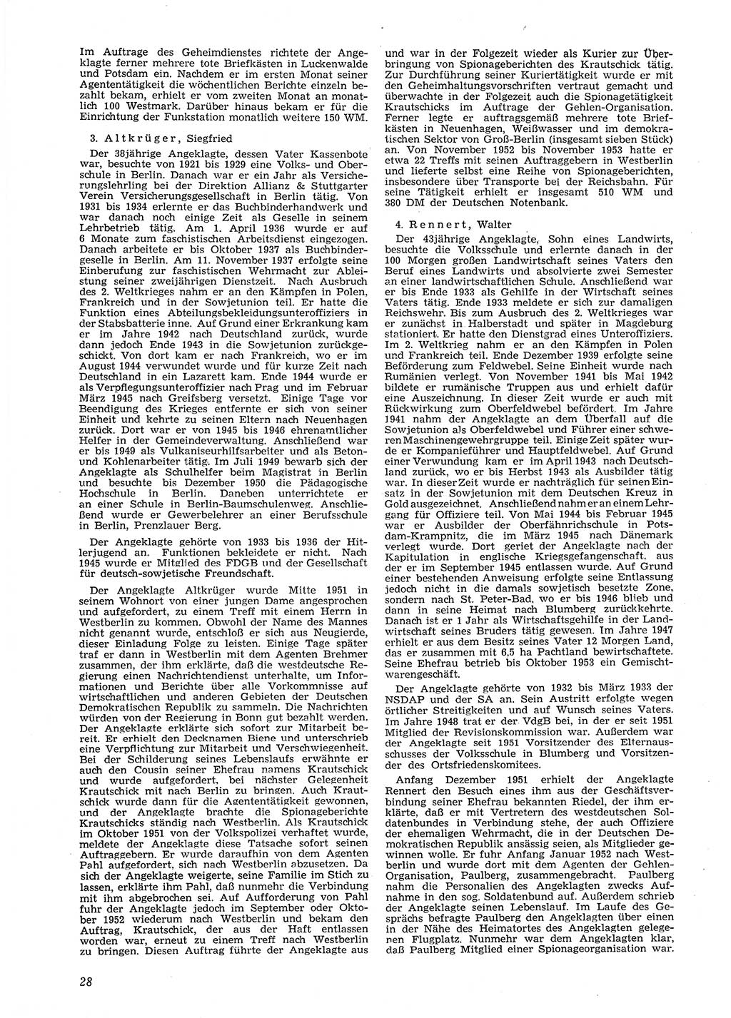 Neue Justiz (NJ), Zeitschrift für Recht und Rechtswissenschaft [Deutsche Demokratische Republik (DDR)], 8. Jahrgang 1954, Seite 28 (NJ DDR 1954, S. 28)