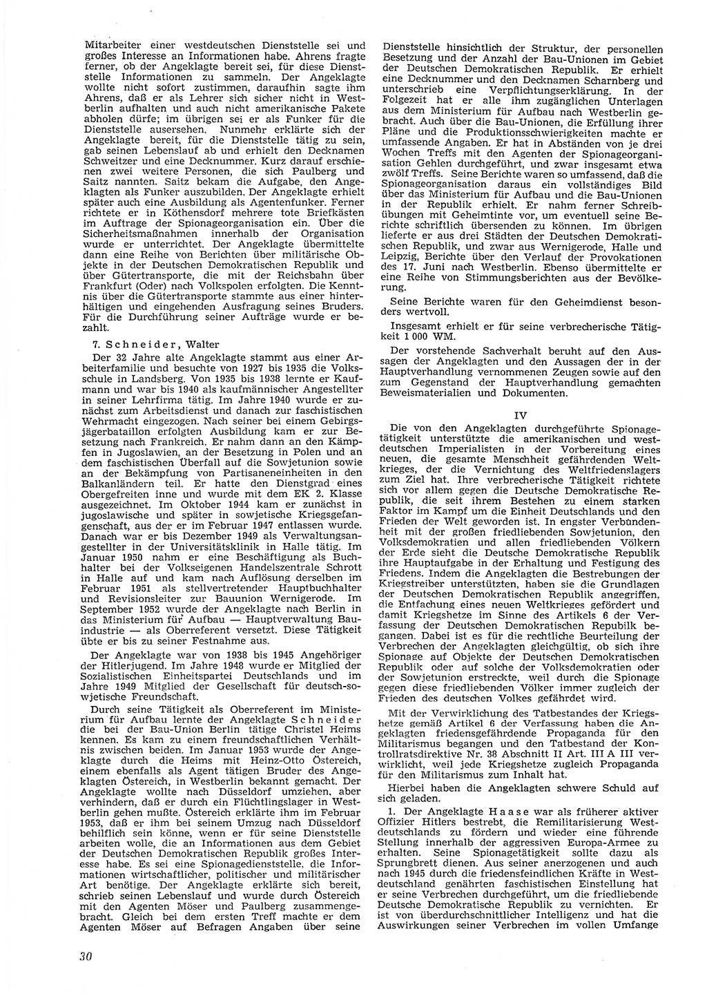 Neue Justiz (NJ), Zeitschrift für Recht und Rechtswissenschaft [Deutsche Demokratische Republik (DDR)], 8. Jahrgang 1954, Seite 30 (NJ DDR 1954, S. 30)