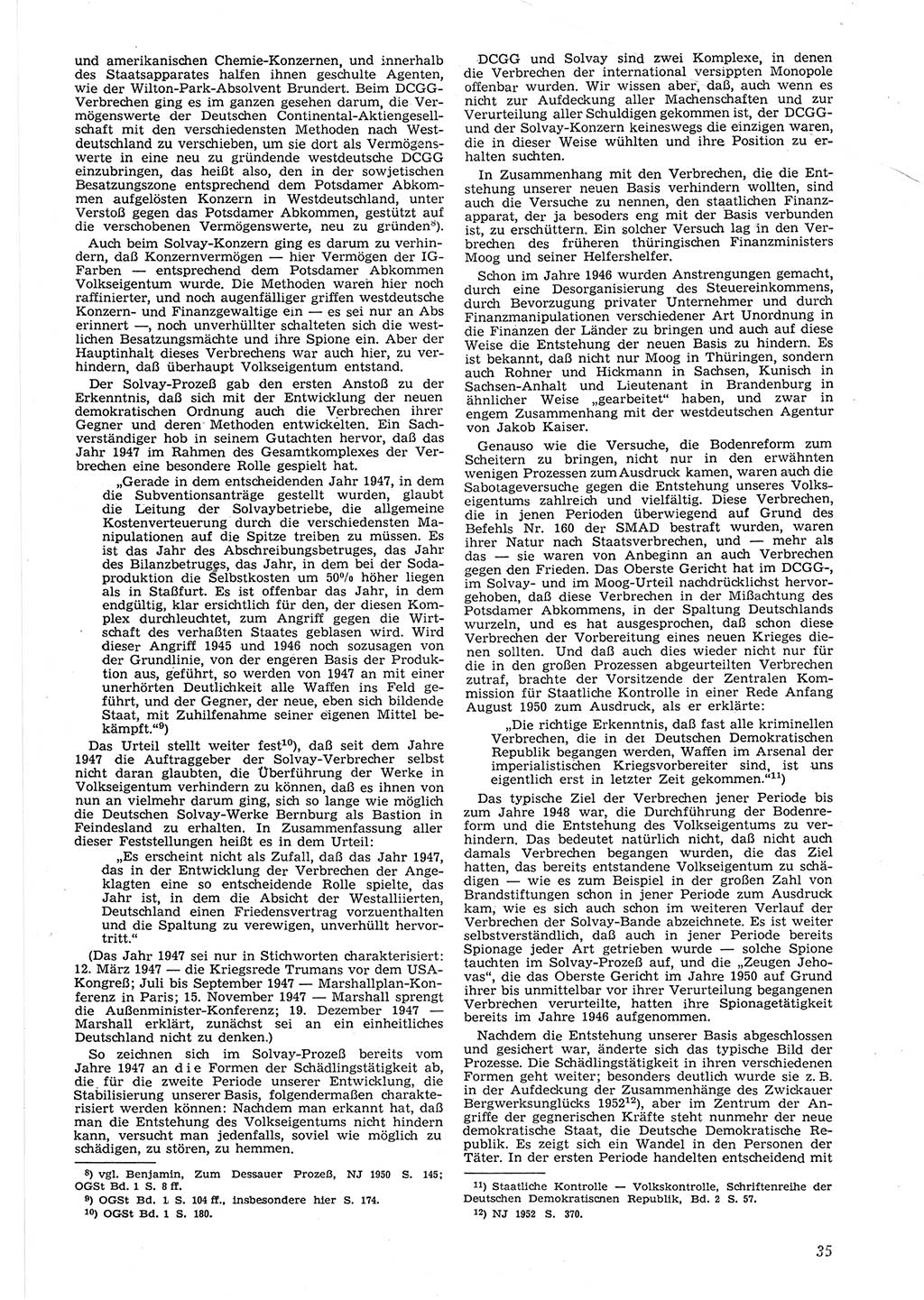 Neue Justiz (NJ), Zeitschrift für Recht und Rechtswissenschaft [Deutsche Demokratische Republik (DDR)], 8. Jahrgang 1954, Seite 35 (NJ DDR 1954, S. 35)