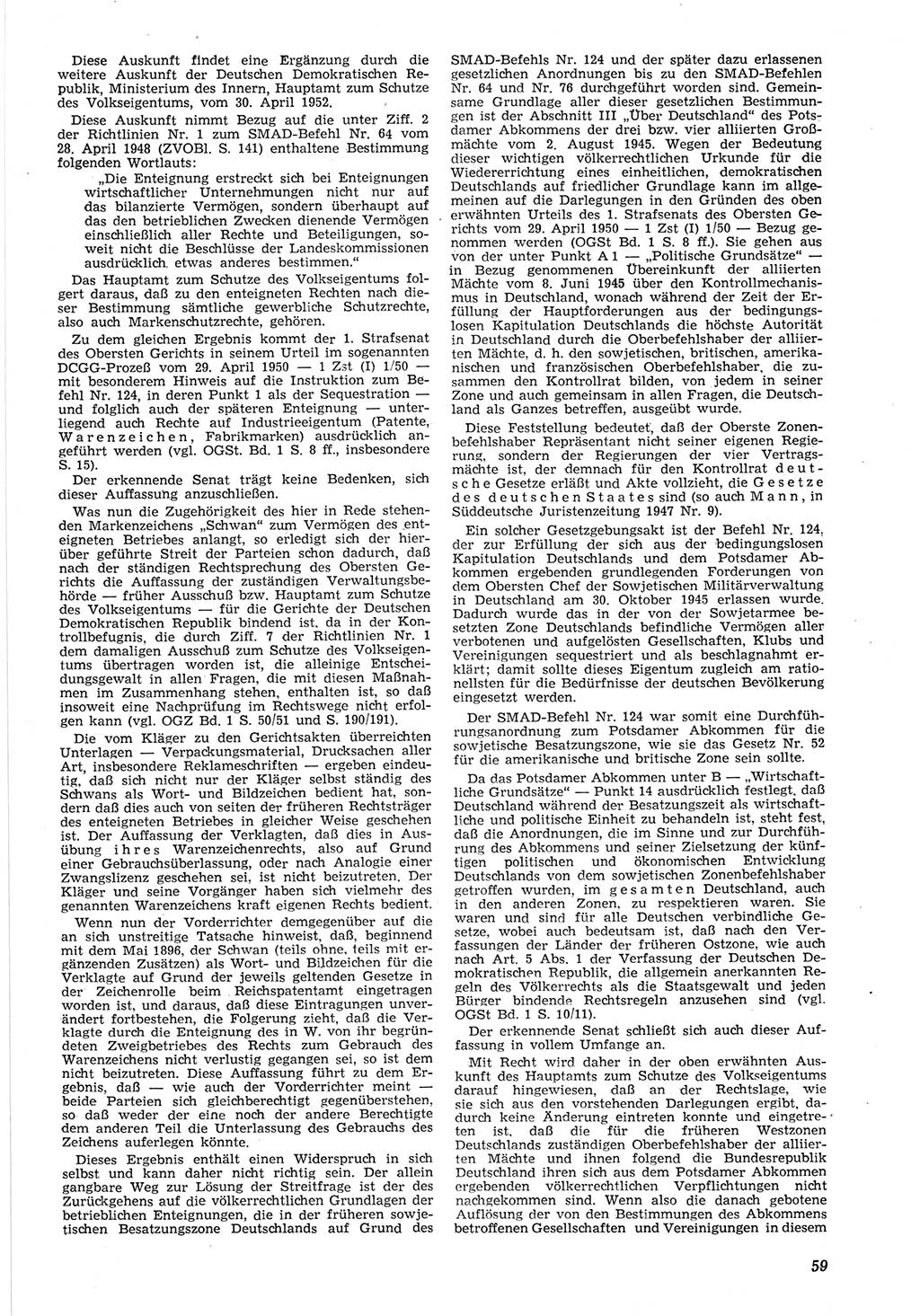 Neue Justiz (NJ), Zeitschrift für Recht und Rechtswissenschaft [Deutsche Demokratische Republik (DDR)], 8. Jahrgang 1954, Seite 59 (NJ DDR 1954, S. 59)