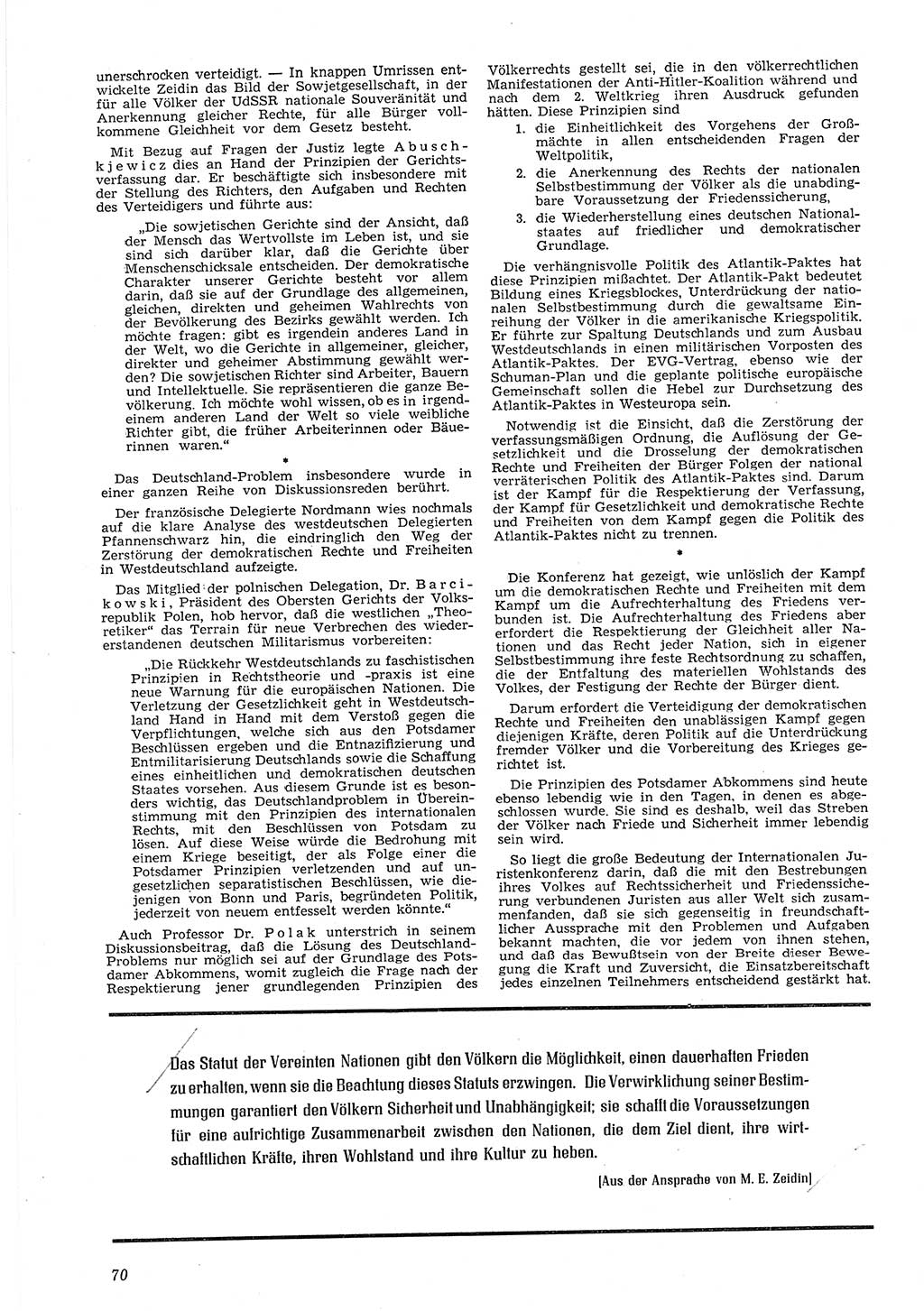 Neue Justiz (NJ), Zeitschrift für Recht und Rechtswissenschaft [Deutsche Demokratische Republik (DDR)], 8. Jahrgang 1954, Seite 70 (NJ DDR 1954, S. 70)