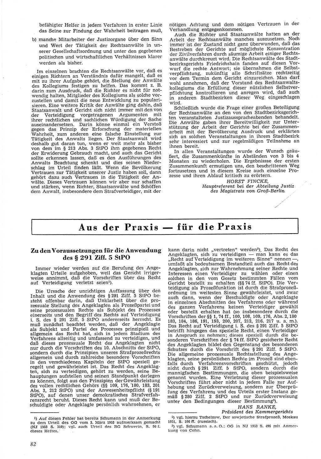 Neue Justiz (NJ), Zeitschrift für Recht und Rechtswissenschaft [Deutsche Demokratische Republik (DDR)], 8. Jahrgang 1954, Seite 82 (NJ DDR 1954, S. 82)