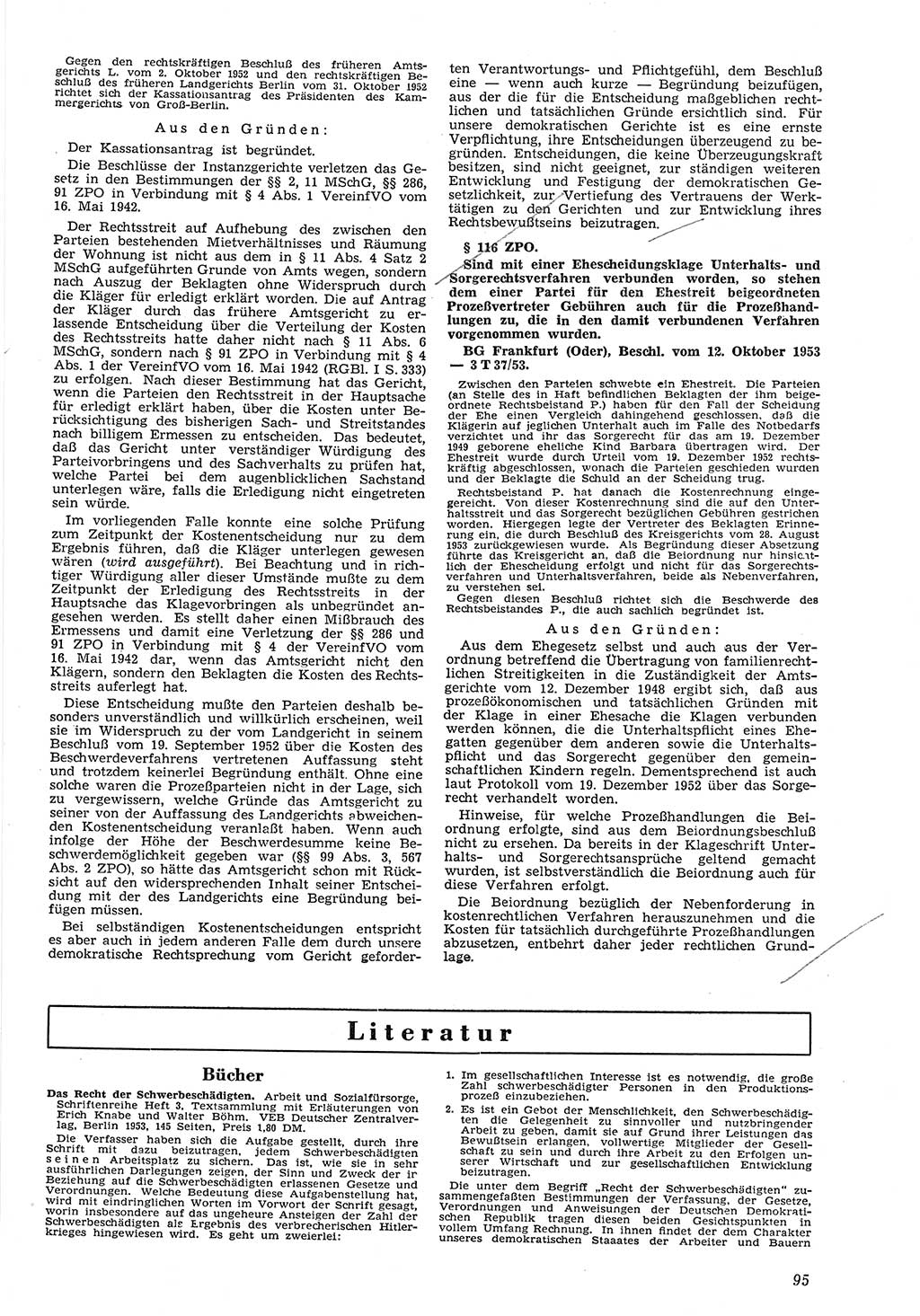 Neue Justiz (NJ), Zeitschrift für Recht und Rechtswissenschaft [Deutsche Demokratische Republik (DDR)], 8. Jahrgang 1954, Seite 95 (NJ DDR 1954, S. 95)