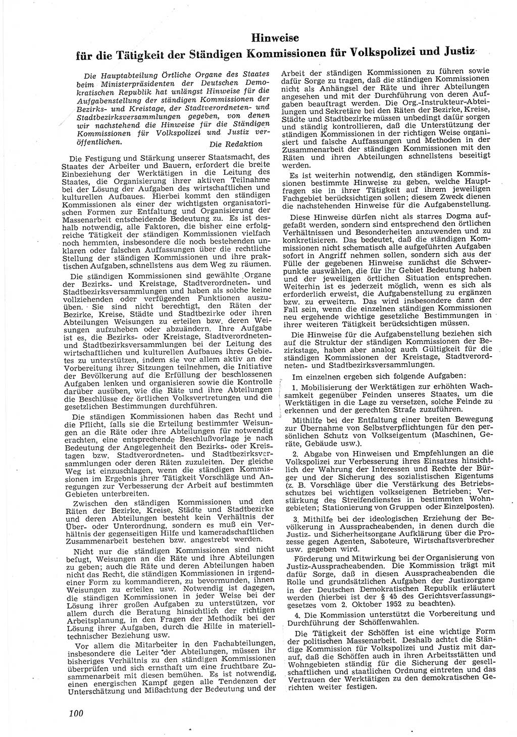 Neue Justiz (NJ), Zeitschrift für Recht und Rechtswissenschaft [Deutsche Demokratische Republik (DDR)], 8. Jahrgang 1954, Seite 100 (NJ DDR 1954, S. 100)