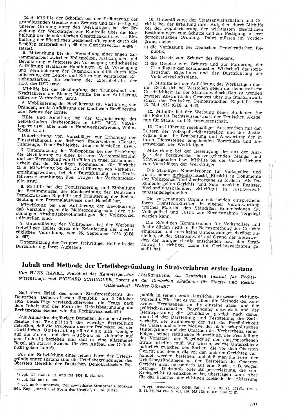 Neue Justiz (NJ), Zeitschrift für Recht und Rechtswissenschaft [Deutsche Demokratische Republik (DDR)], 8. Jahrgang 1954, Seite 101 (NJ DDR 1954, S. 101)