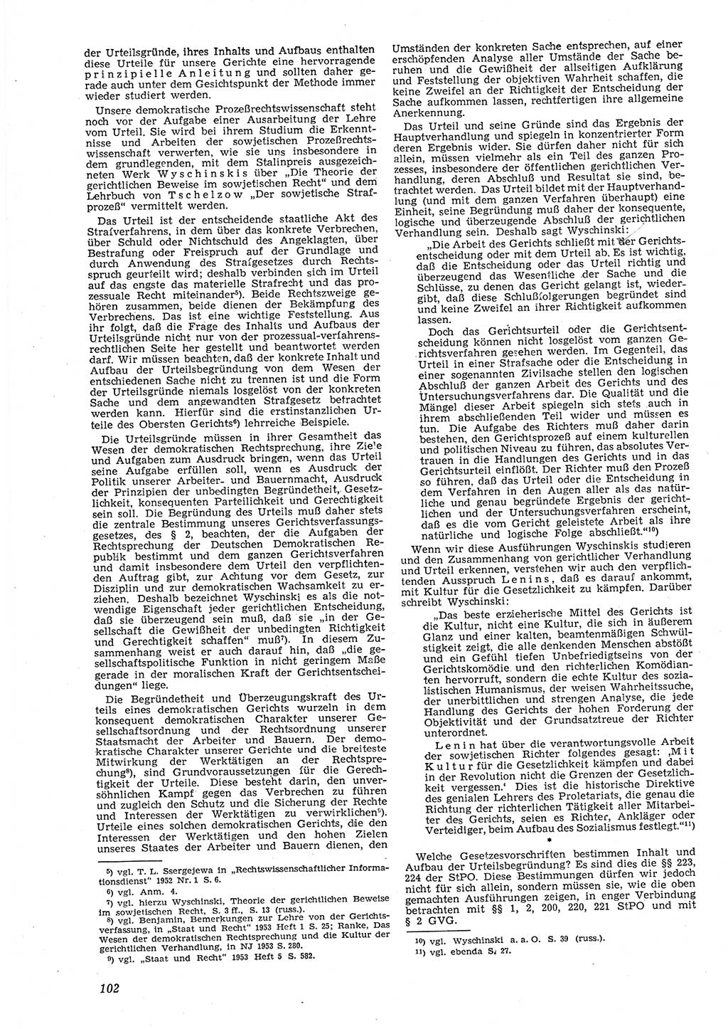 Neue Justiz (NJ), Zeitschrift für Recht und Rechtswissenschaft [Deutsche Demokratische Republik (DDR)], 8. Jahrgang 1954, Seite 102 (NJ DDR 1954, S. 102)