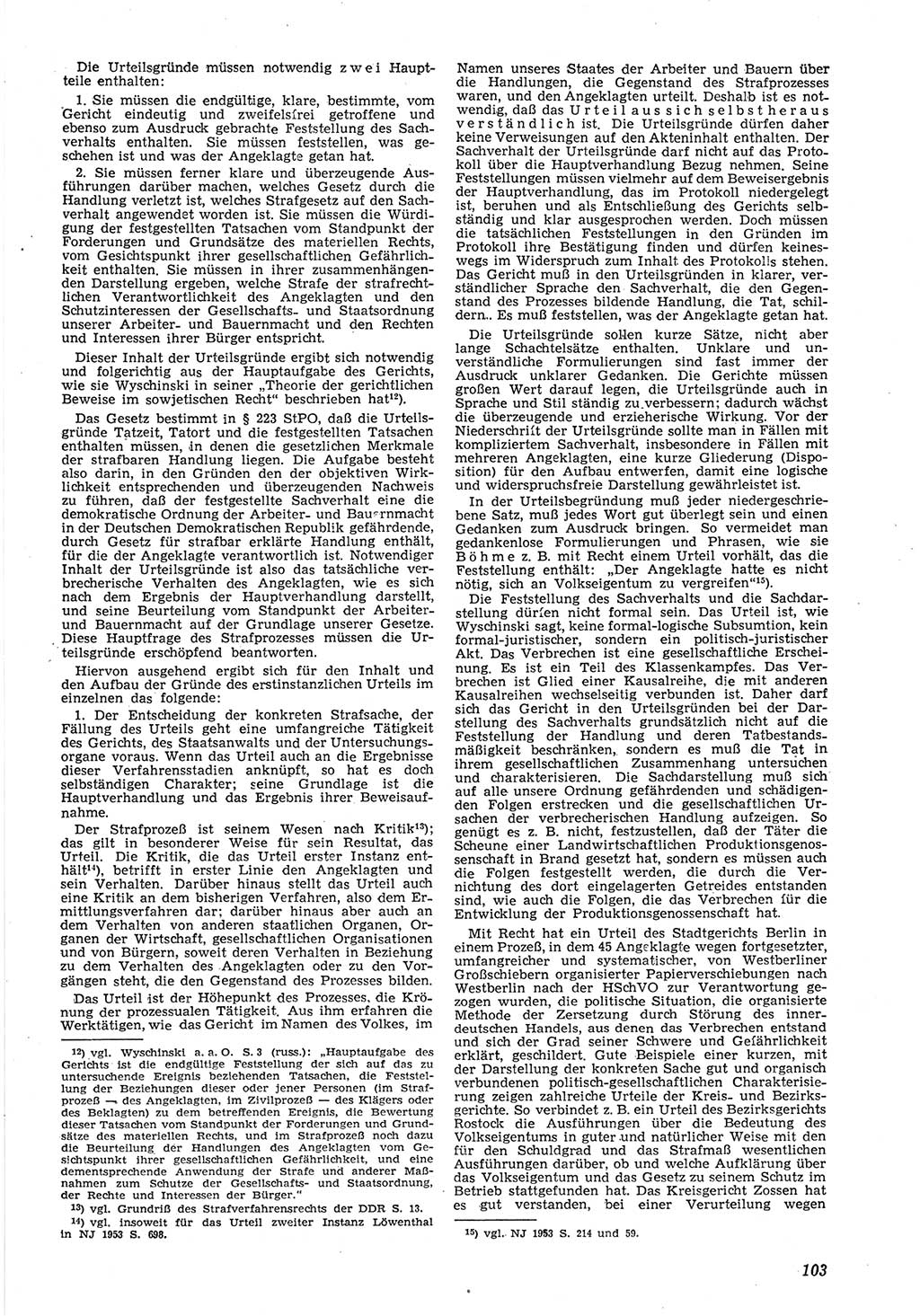 Neue Justiz (NJ), Zeitschrift für Recht und Rechtswissenschaft [Deutsche Demokratische Republik (DDR)], 8. Jahrgang 1954, Seite 103 (NJ DDR 1954, S. 103)