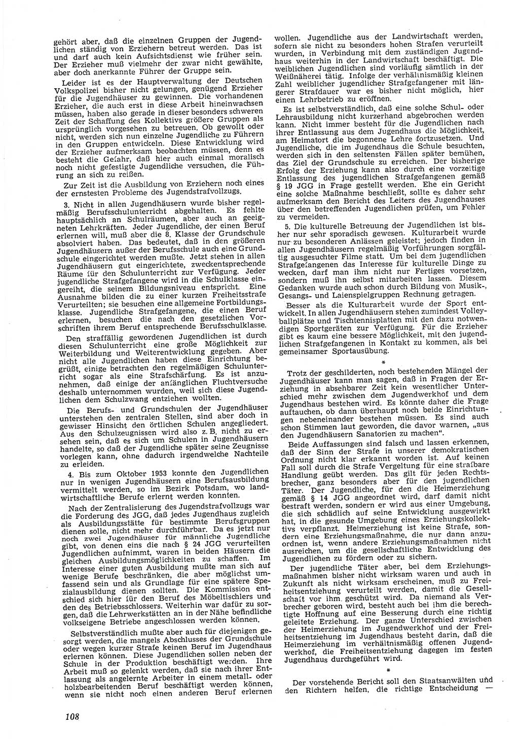 Neue Justiz (NJ), Zeitschrift für Recht und Rechtswissenschaft [Deutsche Demokratische Republik (DDR)], 8. Jahrgang 1954, Seite 108 (NJ DDR 1954, S. 108)