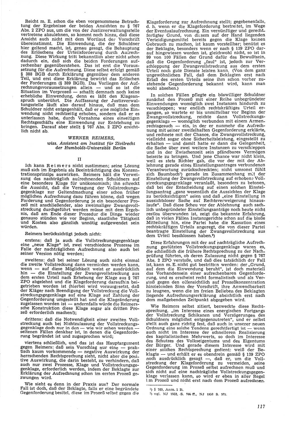 Neue Justiz (NJ), Zeitschrift für Recht und Rechtswissenschaft [Deutsche Demokratische Republik (DDR)], 8. Jahrgang 1954, Seite 117 (NJ DDR 1954, S. 117)