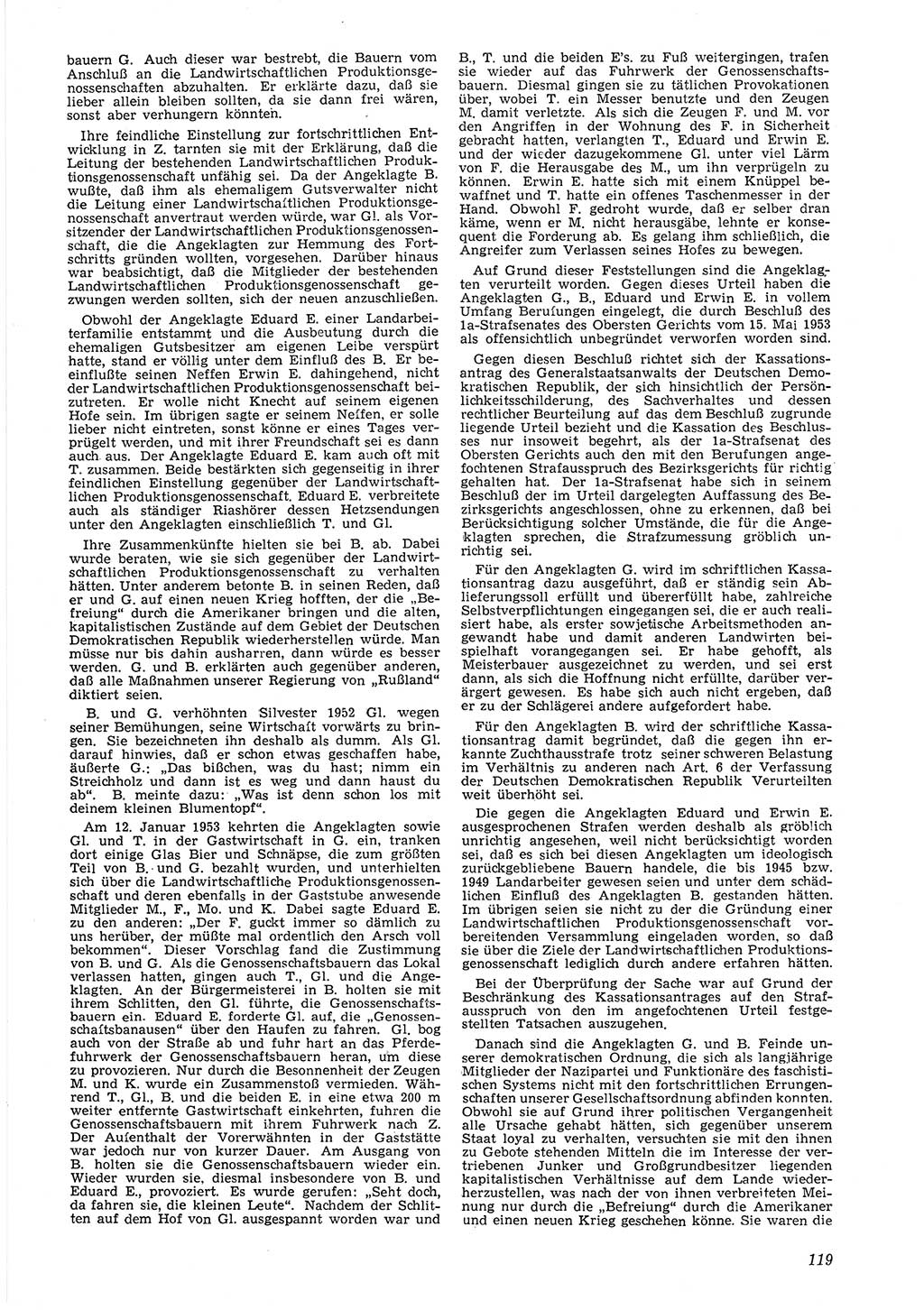Neue Justiz (NJ), Zeitschrift für Recht und Rechtswissenschaft [Deutsche Demokratische Republik (DDR)], 8. Jahrgang 1954, Seite 119 (NJ DDR 1954, S. 119)