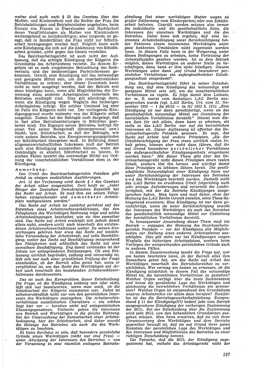 Neue Justiz (NJ), Zeitschrift für Recht und Rechtswissenschaft [Deutsche Demokratische Republik (DDR)], 8. Jahrgang 1954, Seite 127 (NJ DDR 1954, S. 127)