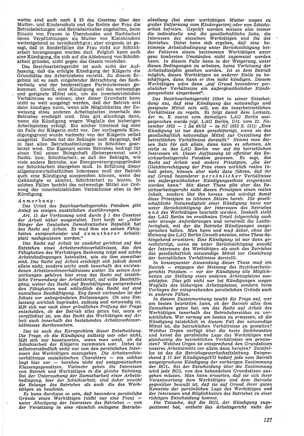 Neue Justiz (NJ), Zeitschrift für Recht und Rechtswissenschaft [Deutsche Demokratische Republik (DDR)], 8. Jahrgang 1954, Seite 127 (NJ DDR 1954, S. 127)