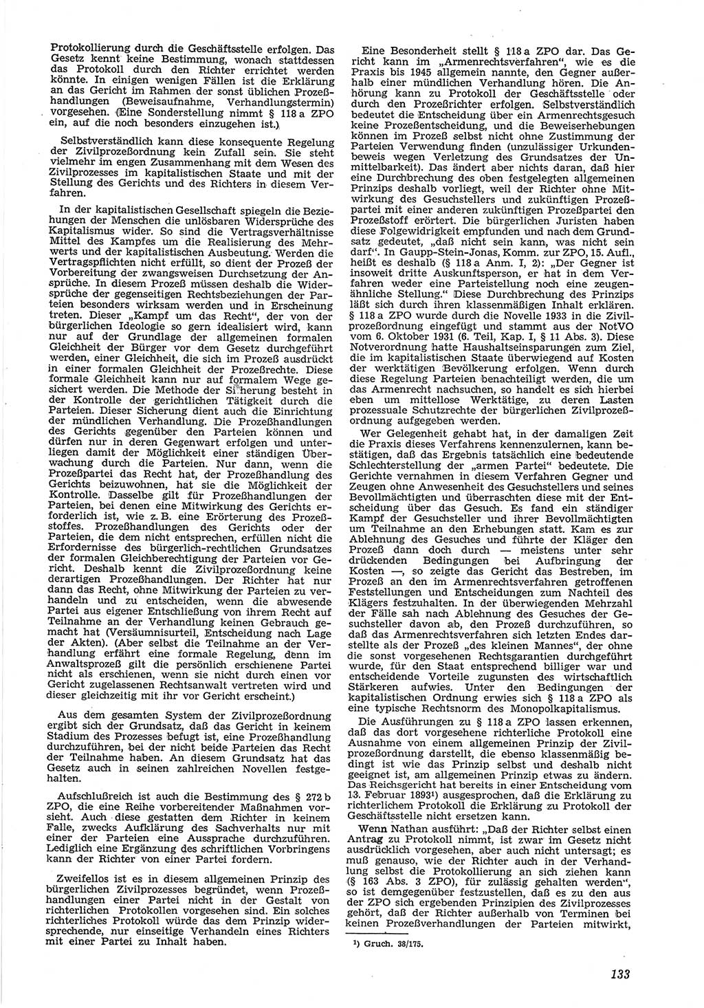 Neue Justiz (NJ), Zeitschrift für Recht und Rechtswissenschaft [Deutsche Demokratische Republik (DDR)], 8. Jahrgang 1954, Seite 133 (NJ DDR 1954, S. 133)