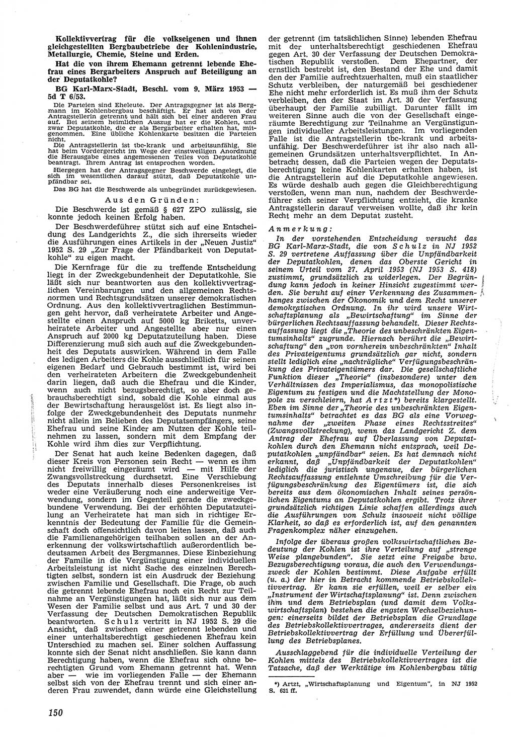 Neue Justiz (NJ), Zeitschrift für Recht und Rechtswissenschaft [Deutsche Demokratische Republik (DDR)], 8. Jahrgang 1954, Seite 150 (NJ DDR 1954, S. 150)