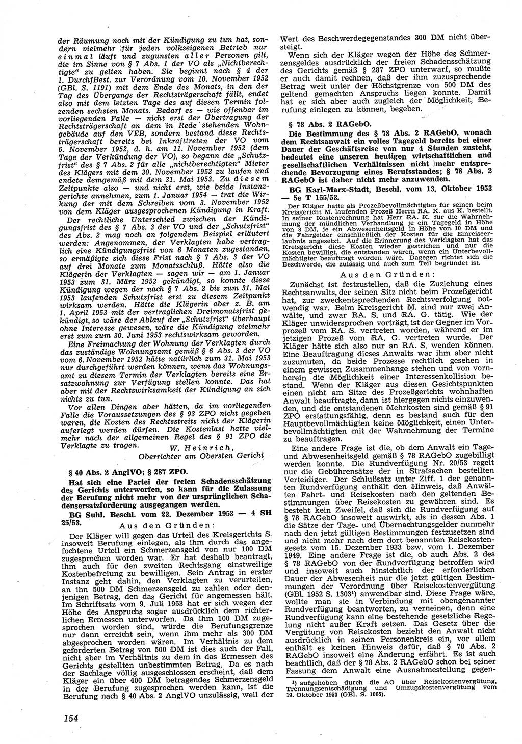 Neue Justiz (NJ), Zeitschrift für Recht und Rechtswissenschaft [Deutsche Demokratische Republik (DDR)], 8. Jahrgang 1954, Seite 154 (NJ DDR 1954, S. 154)