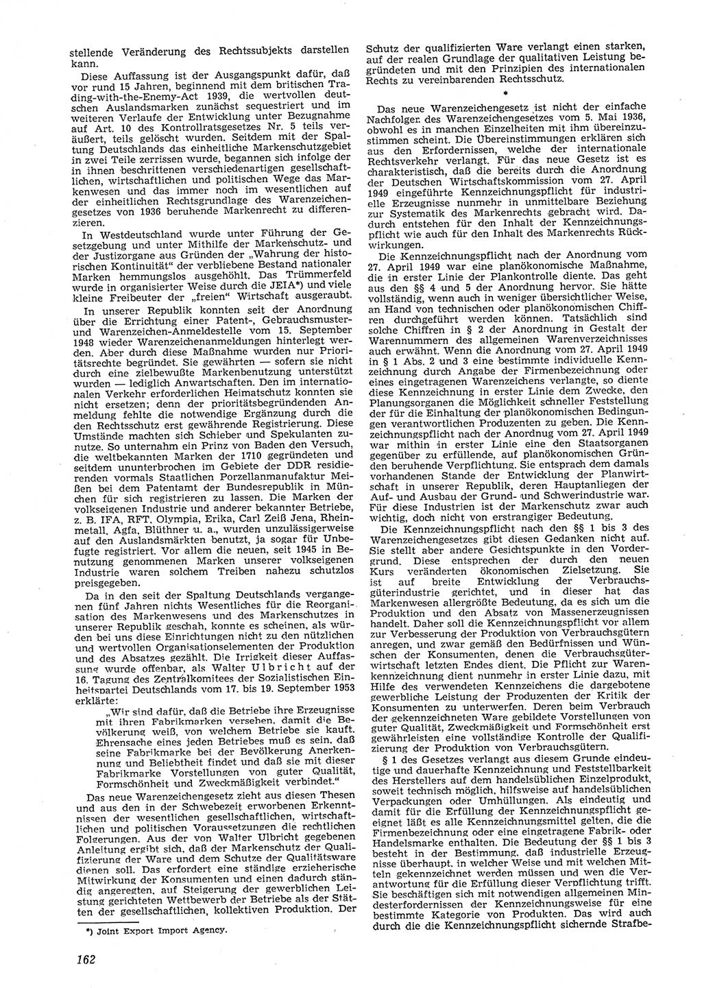 Neue Justiz (NJ), Zeitschrift für Recht und Rechtswissenschaft [Deutsche Demokratische Republik (DDR)], 8. Jahrgang 1954, Seite 162 (NJ DDR 1954, S. 162)