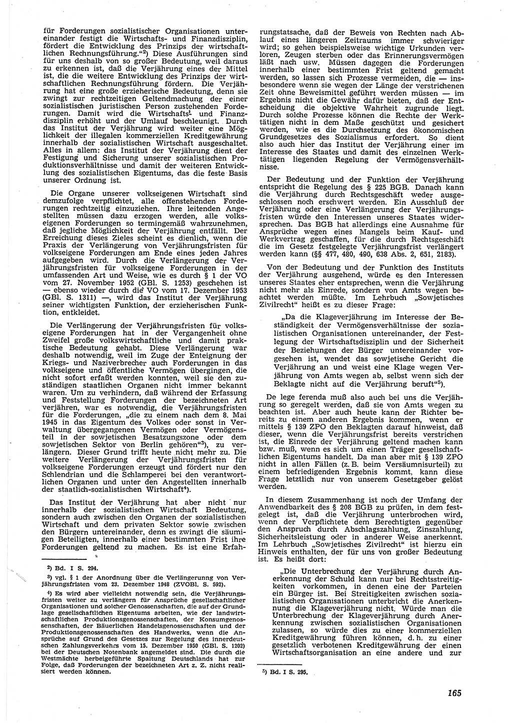 Neue Justiz (NJ), Zeitschrift für Recht und Rechtswissenschaft [Deutsche Demokratische Republik (DDR)], 8. Jahrgang 1954, Seite 165 (NJ DDR 1954, S. 165)
