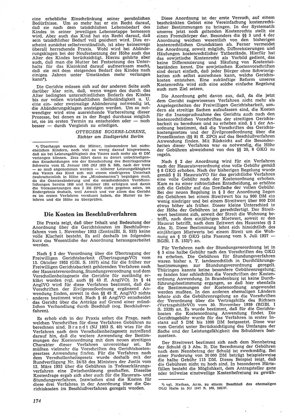 Neue Justiz (NJ), Zeitschrift für Recht und Rechtswissenschaft [Deutsche Demokratische Republik (DDR)], 8. Jahrgang 1954, Seite 174 (NJ DDR 1954, S. 174)