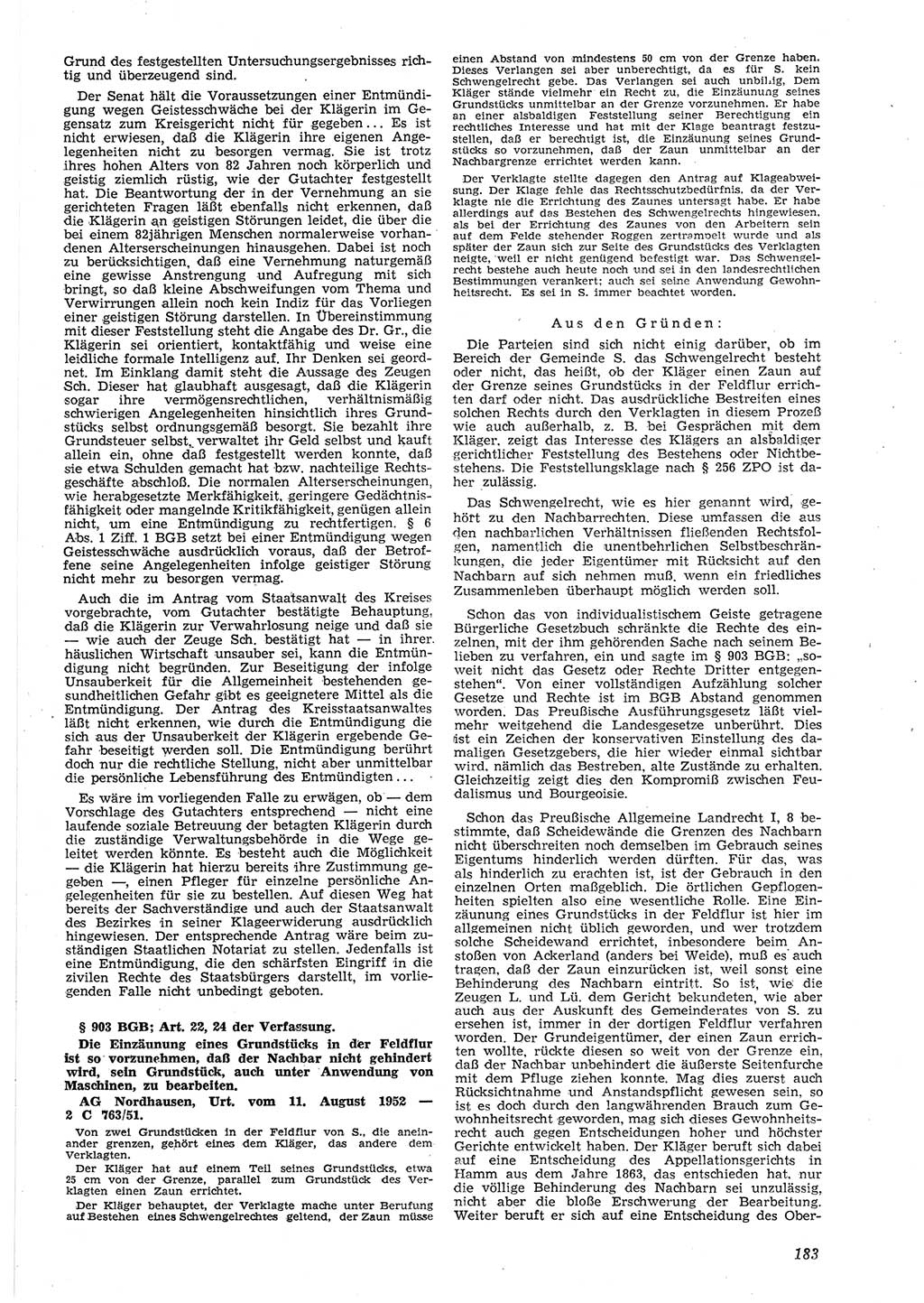 Neue Justiz (NJ), Zeitschrift für Recht und Rechtswissenschaft [Deutsche Demokratische Republik (DDR)], 8. Jahrgang 1954, Seite 183 (NJ DDR 1954, S. 183)