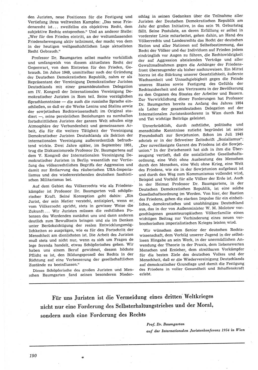 Neue Justiz (NJ), Zeitschrift für Recht und Rechtswissenschaft [Deutsche Demokratische Republik (DDR)], 8. Jahrgang 1954, Seite 190 (NJ DDR 1954, S. 190)