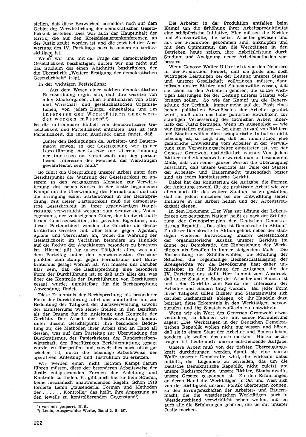 Neue Justiz (NJ), Zeitschrift für Recht und Rechtswissenschaft [Deutsche Demokratische Republik (DDR)], 8. Jahrgang 1954, Seite 222 (NJ DDR 1954, S. 222)