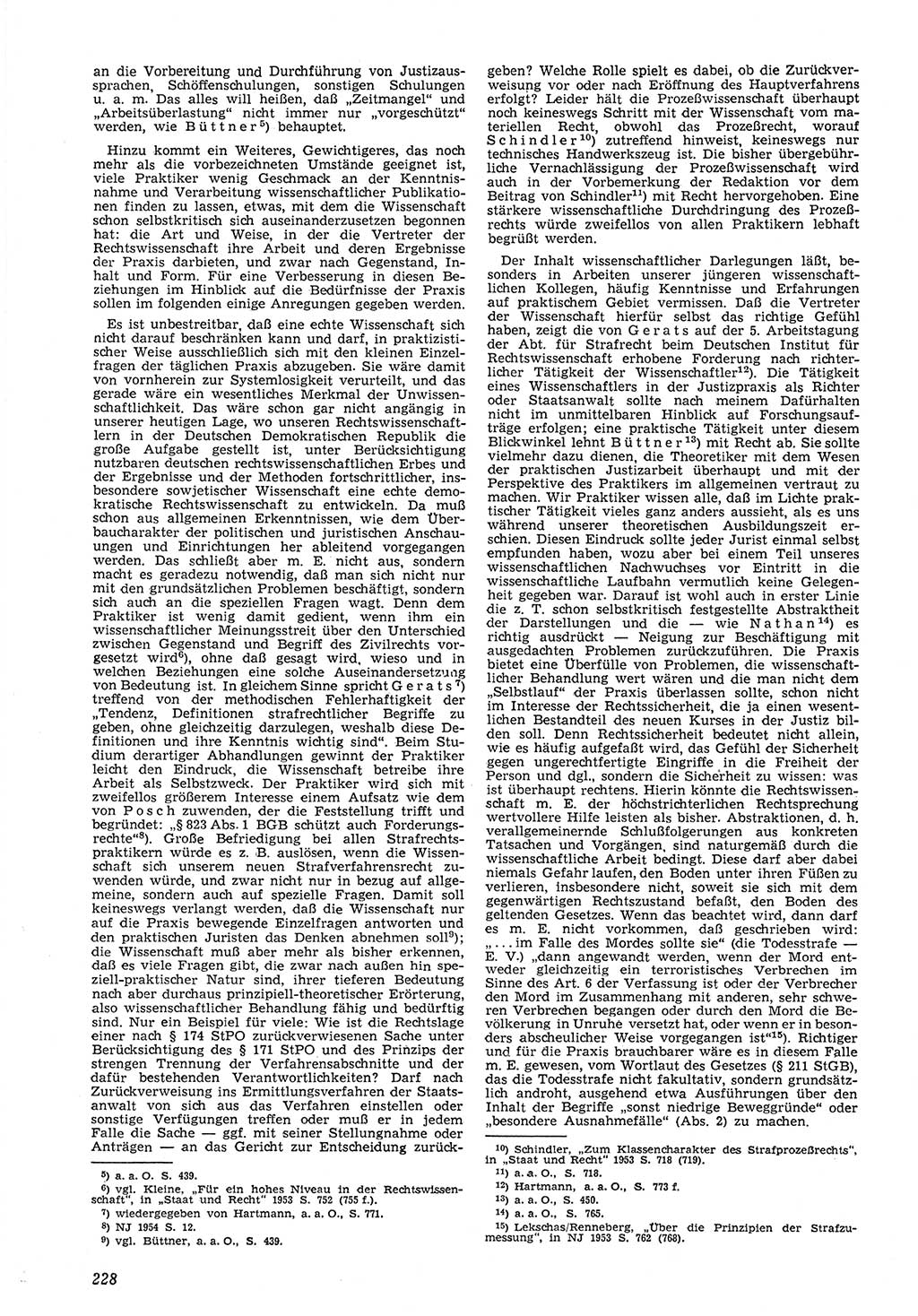 Neue Justiz (NJ), Zeitschrift für Recht und Rechtswissenschaft [Deutsche Demokratische Republik (DDR)], 8. Jahrgang 1954, Seite 228 (NJ DDR 1954, S. 228)