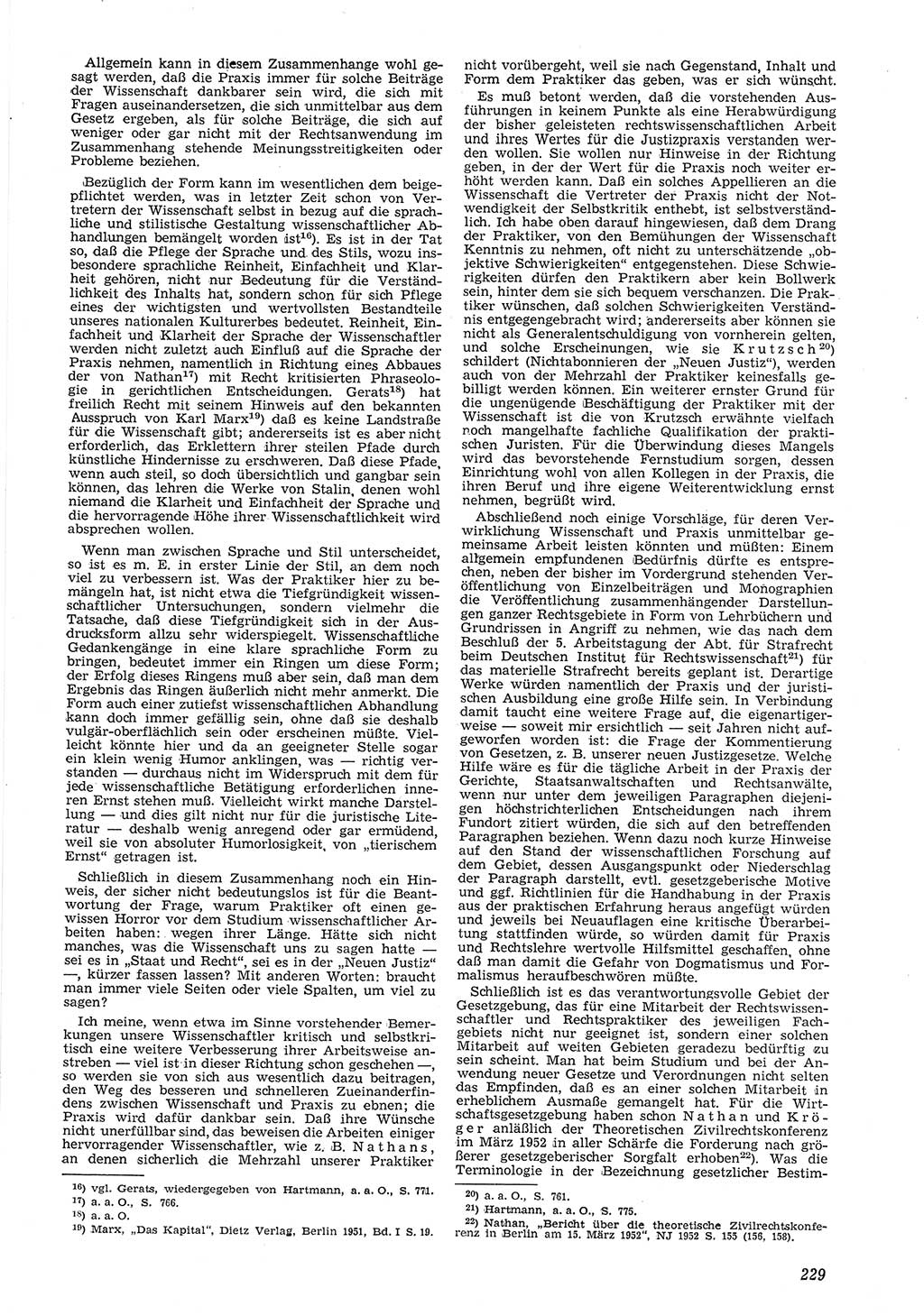 Neue Justiz (NJ), Zeitschrift für Recht und Rechtswissenschaft [Deutsche Demokratische Republik (DDR)], 8. Jahrgang 1954, Seite 229 (NJ DDR 1954, S. 229)