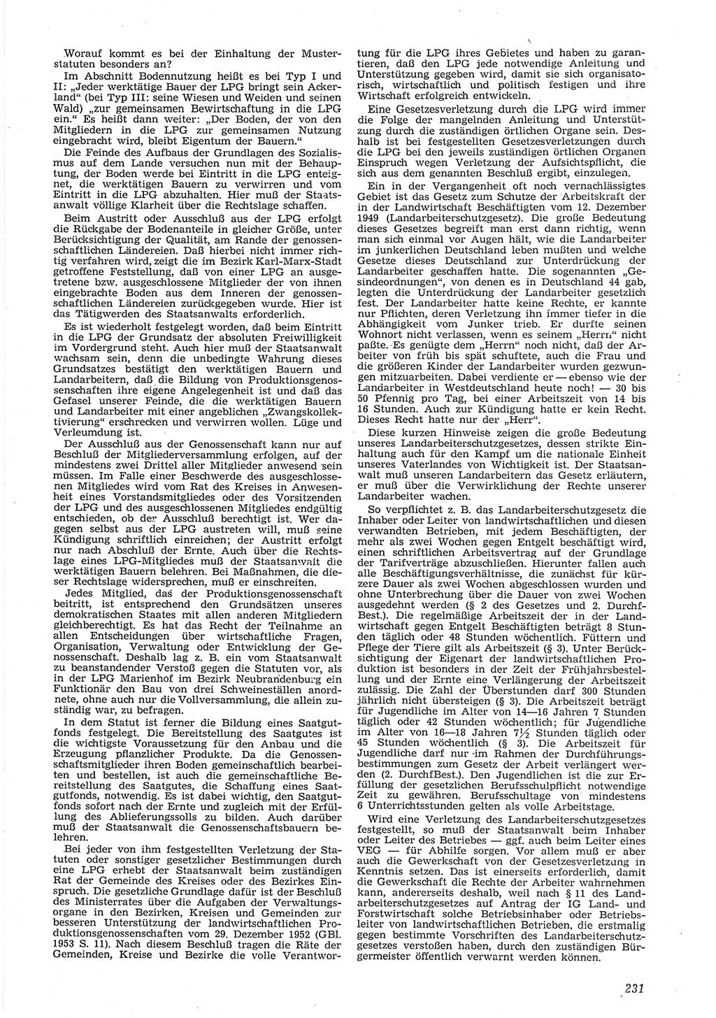 Neue Justiz (NJ), Zeitschrift für Recht und Rechtswissenschaft [Deutsche Demokratische Republik (DDR)], 8. Jahrgang 1954, Seite 231 (NJ DDR 1954, S. 231)