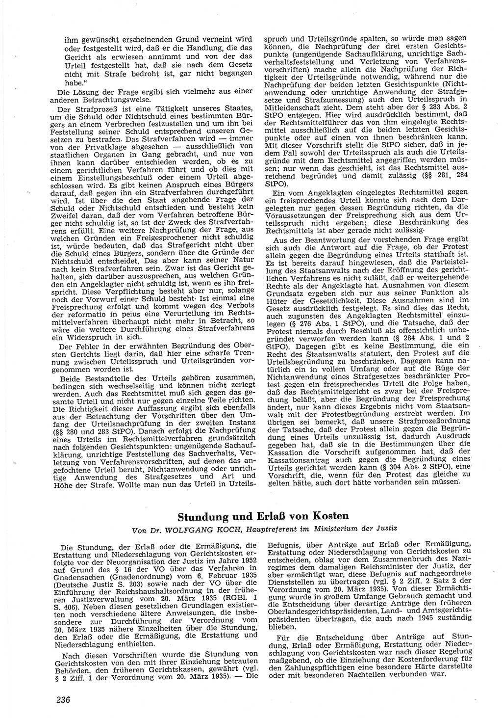 Neue Justiz (NJ), Zeitschrift für Recht und Rechtswissenschaft [Deutsche Demokratische Republik (DDR)], 8. Jahrgang 1954, Seite 236 (NJ DDR 1954, S. 236)