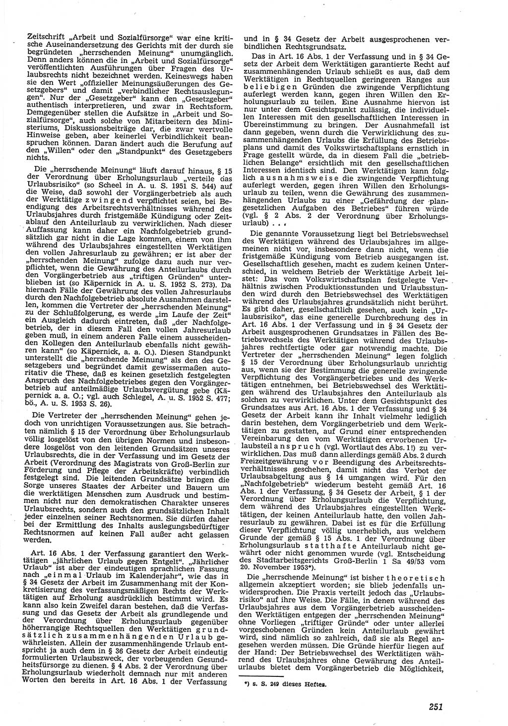 Neue Justiz (NJ), Zeitschrift für Recht und Rechtswissenschaft [Deutsche Demokratische Republik (DDR)], 8. Jahrgang 1954, Seite 251 (NJ DDR 1954, S. 251)