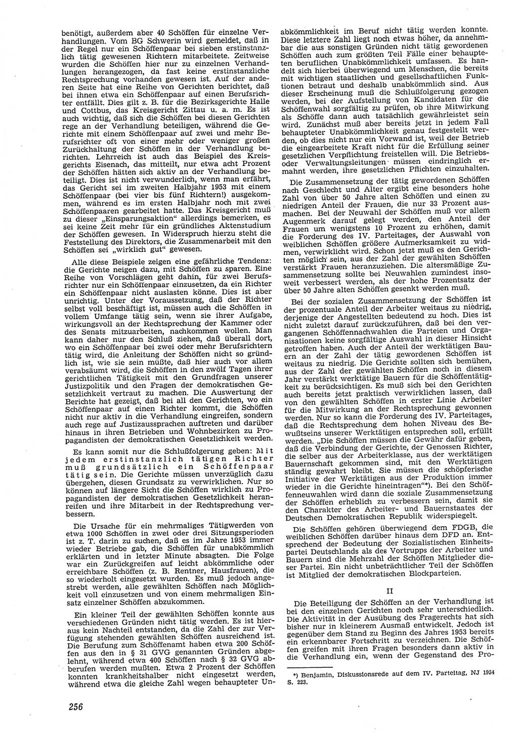 Neue Justiz (NJ), Zeitschrift für Recht und Rechtswissenschaft [Deutsche Demokratische Republik (DDR)], 8. Jahrgang 1954, Seite 256 (NJ DDR 1954, S. 256)