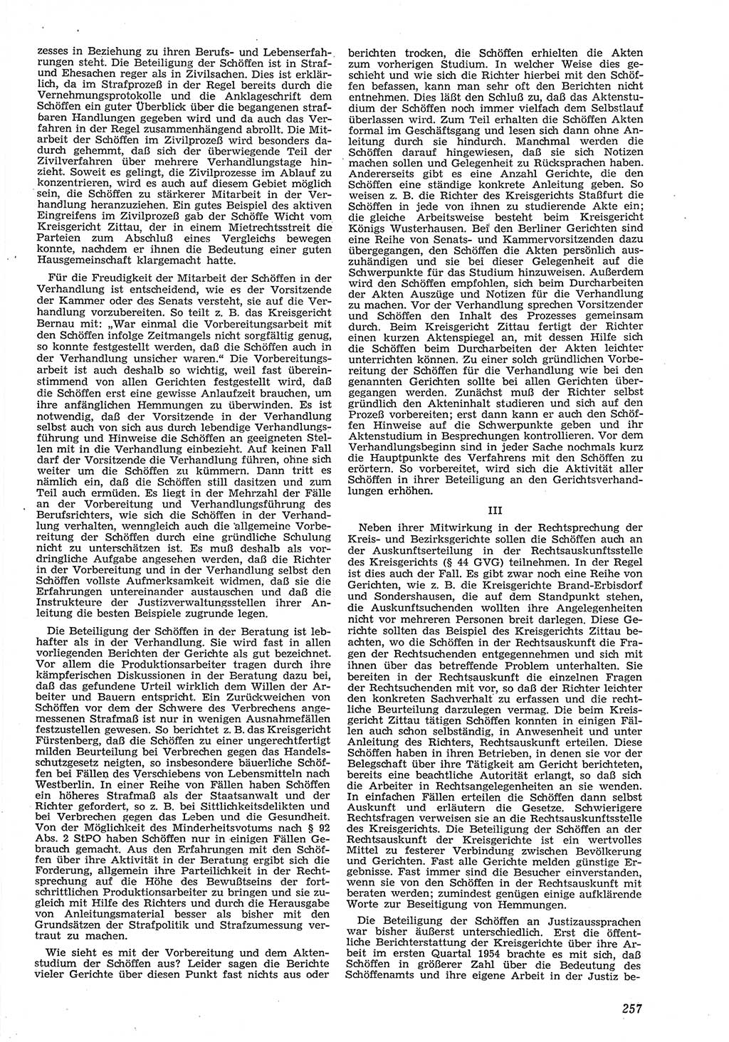 Neue Justiz (NJ), Zeitschrift für Recht und Rechtswissenschaft [Deutsche Demokratische Republik (DDR)], 8. Jahrgang 1954, Seite 257 (NJ DDR 1954, S. 257)