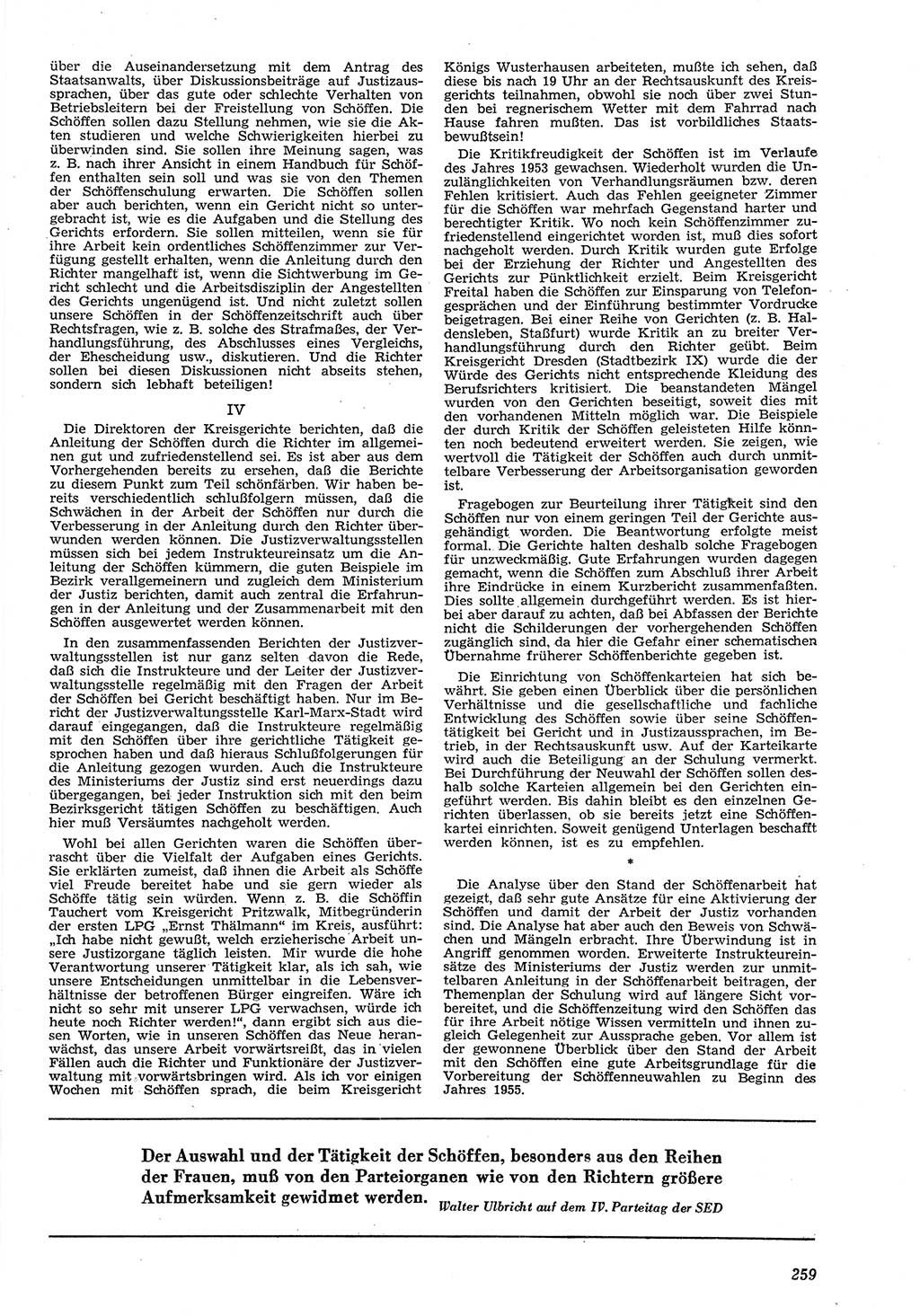 Neue Justiz (NJ), Zeitschrift für Recht und Rechtswissenschaft [Deutsche Demokratische Republik (DDR)], 8. Jahrgang 1954, Seite 259 (NJ DDR 1954, S. 259)